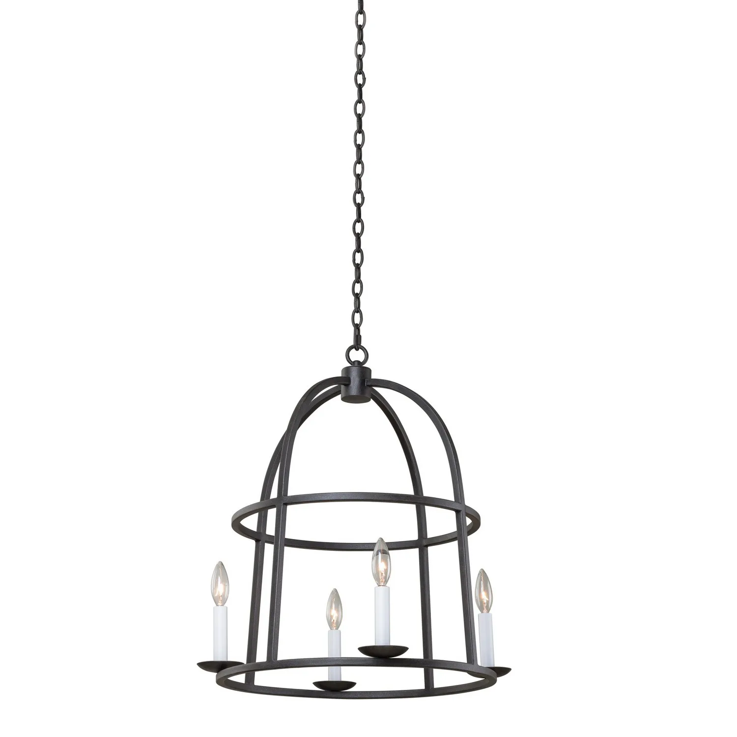 Wickenburg Four Light Pendant in Black Iron