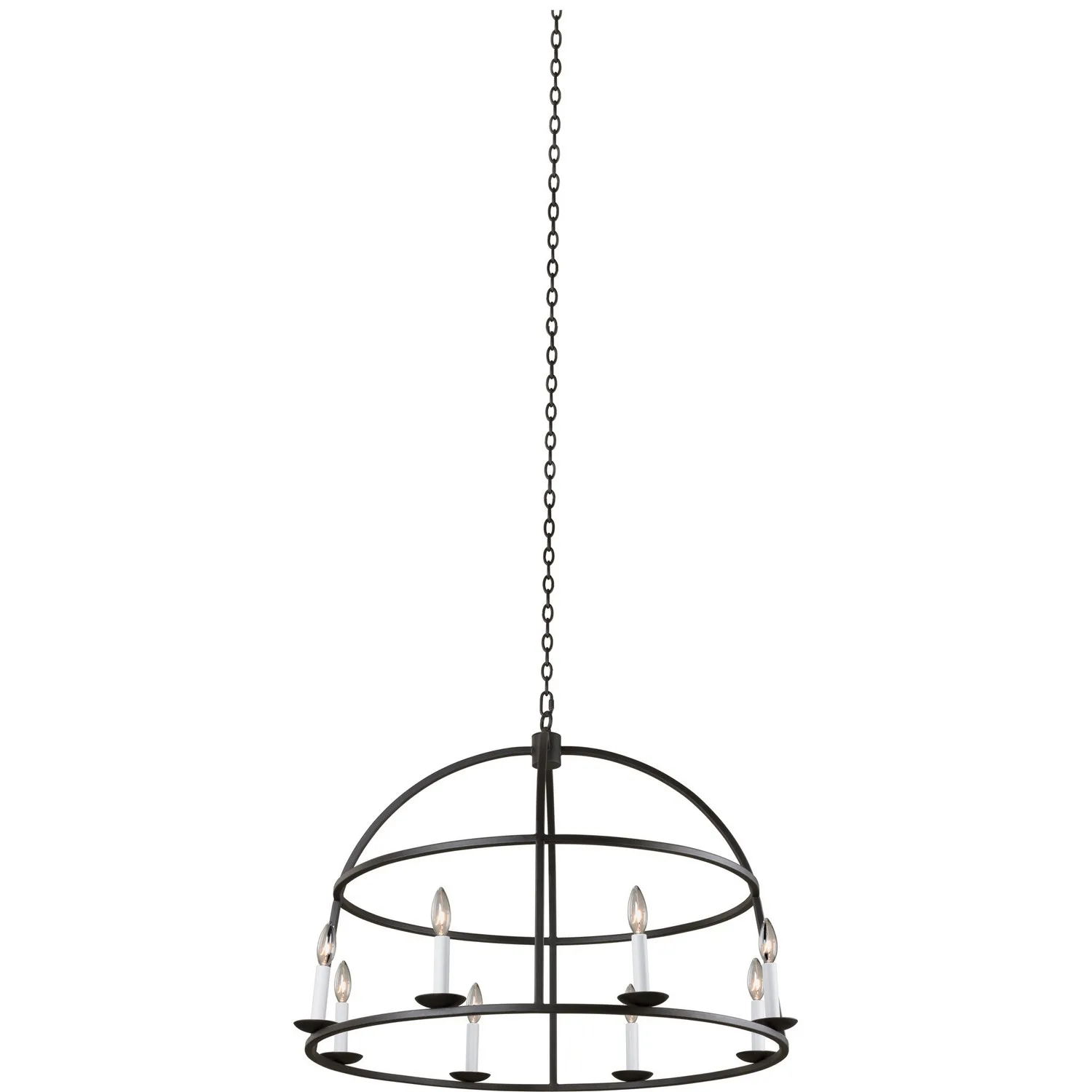 Wickenburg Eight Light Pendant in Black Iron
