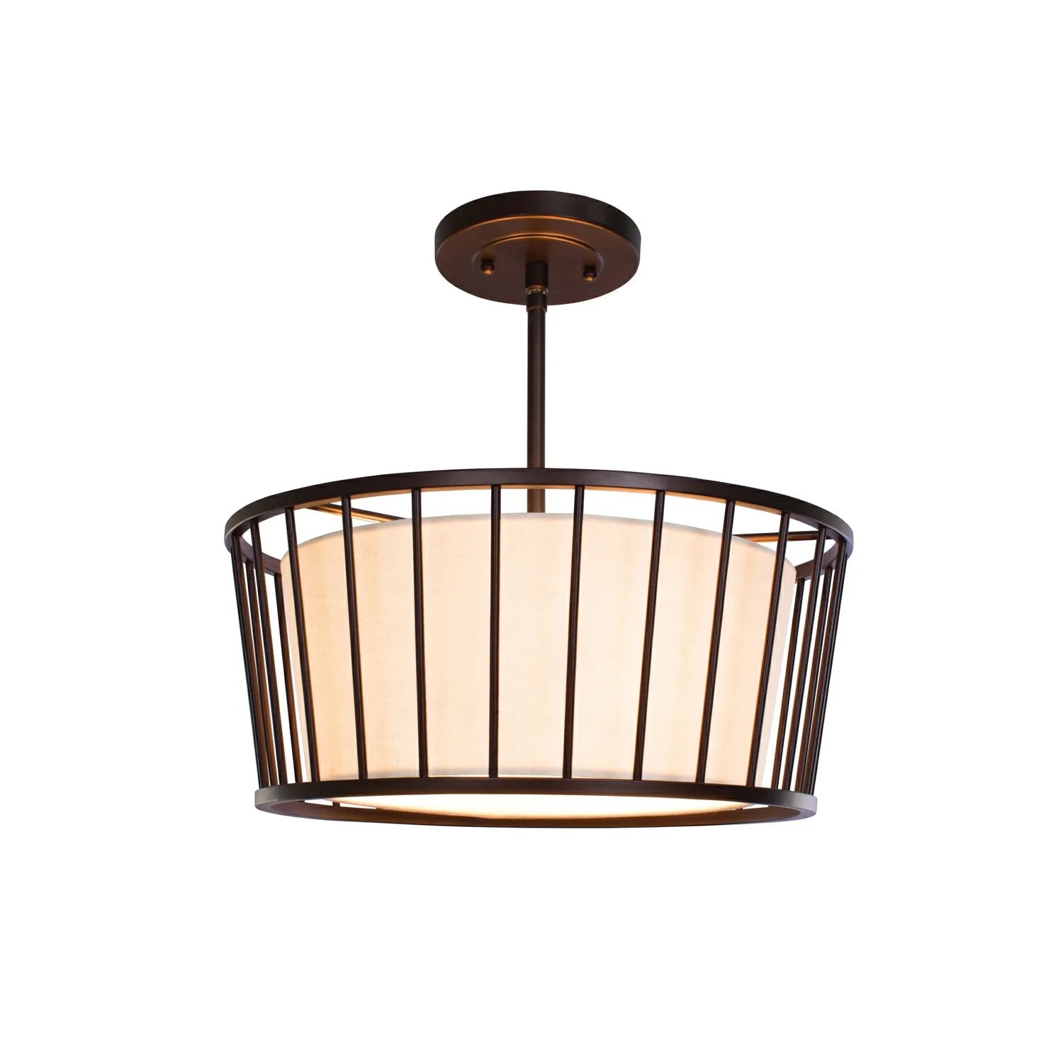 Pacifica Three Light Convertible Pendant - Semi Flush Mount in Bronze