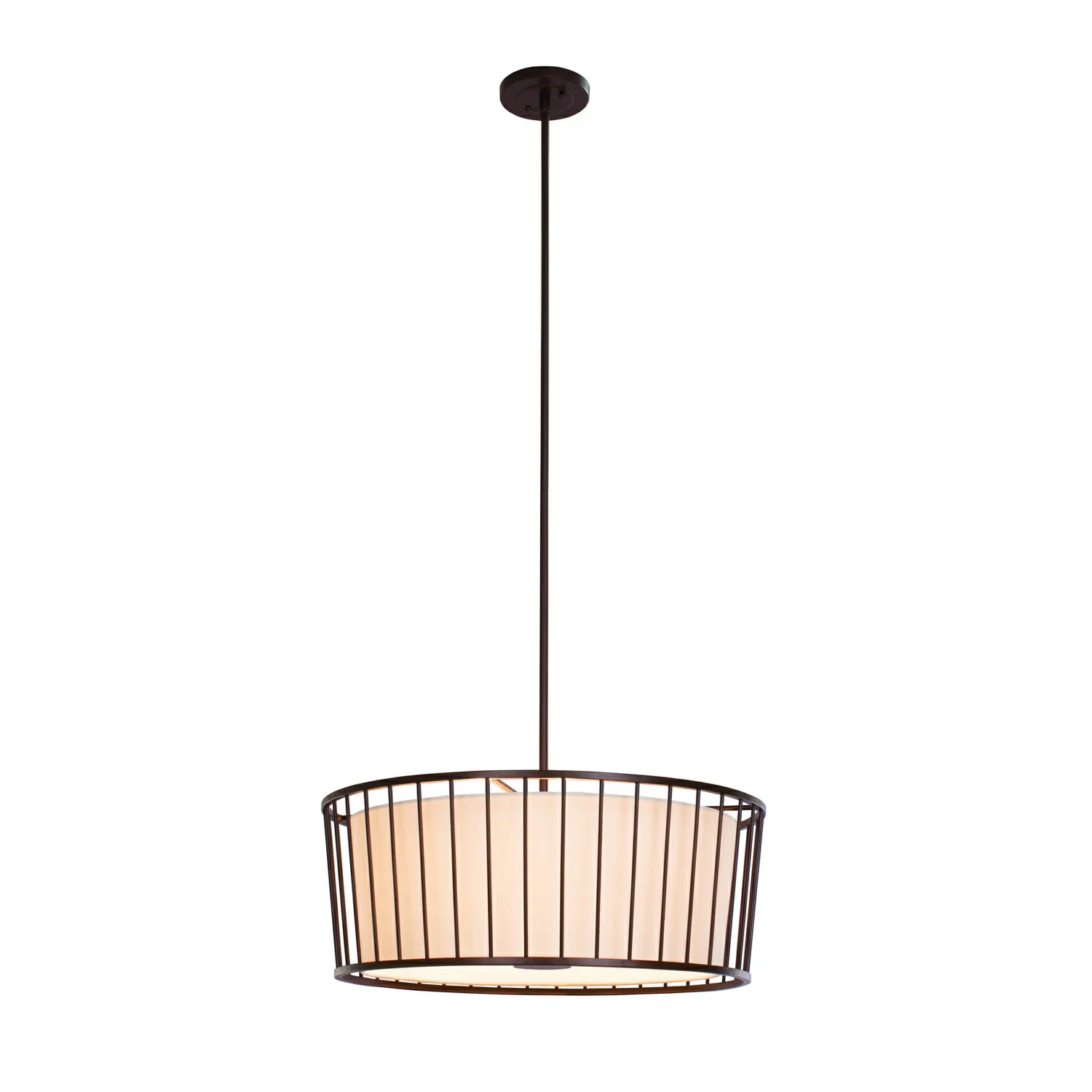 Pacifica Six Light Convertible Pendant - Semi Flush Mount in Bronze