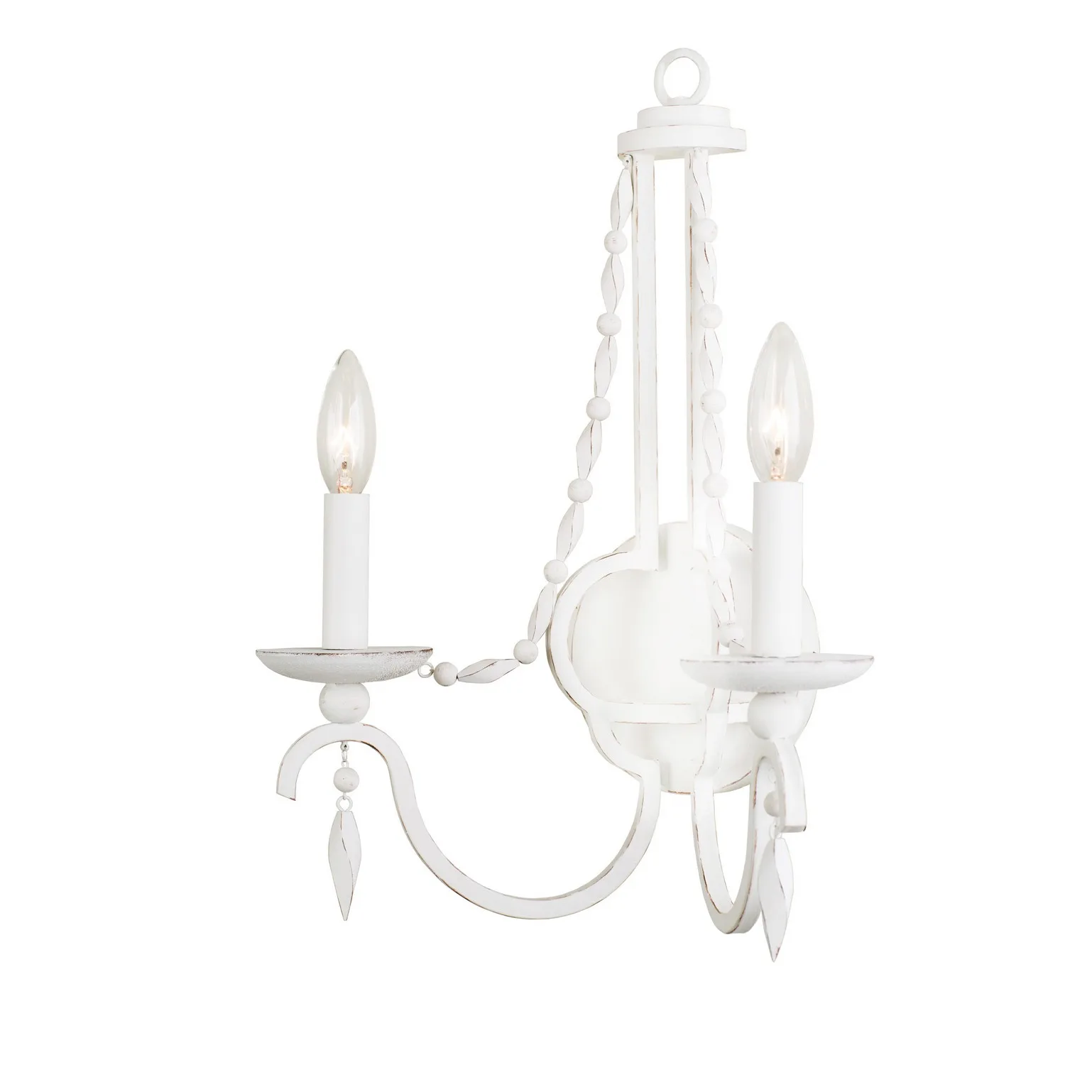 Acadia Two Light Wall Bracket in Distressed White