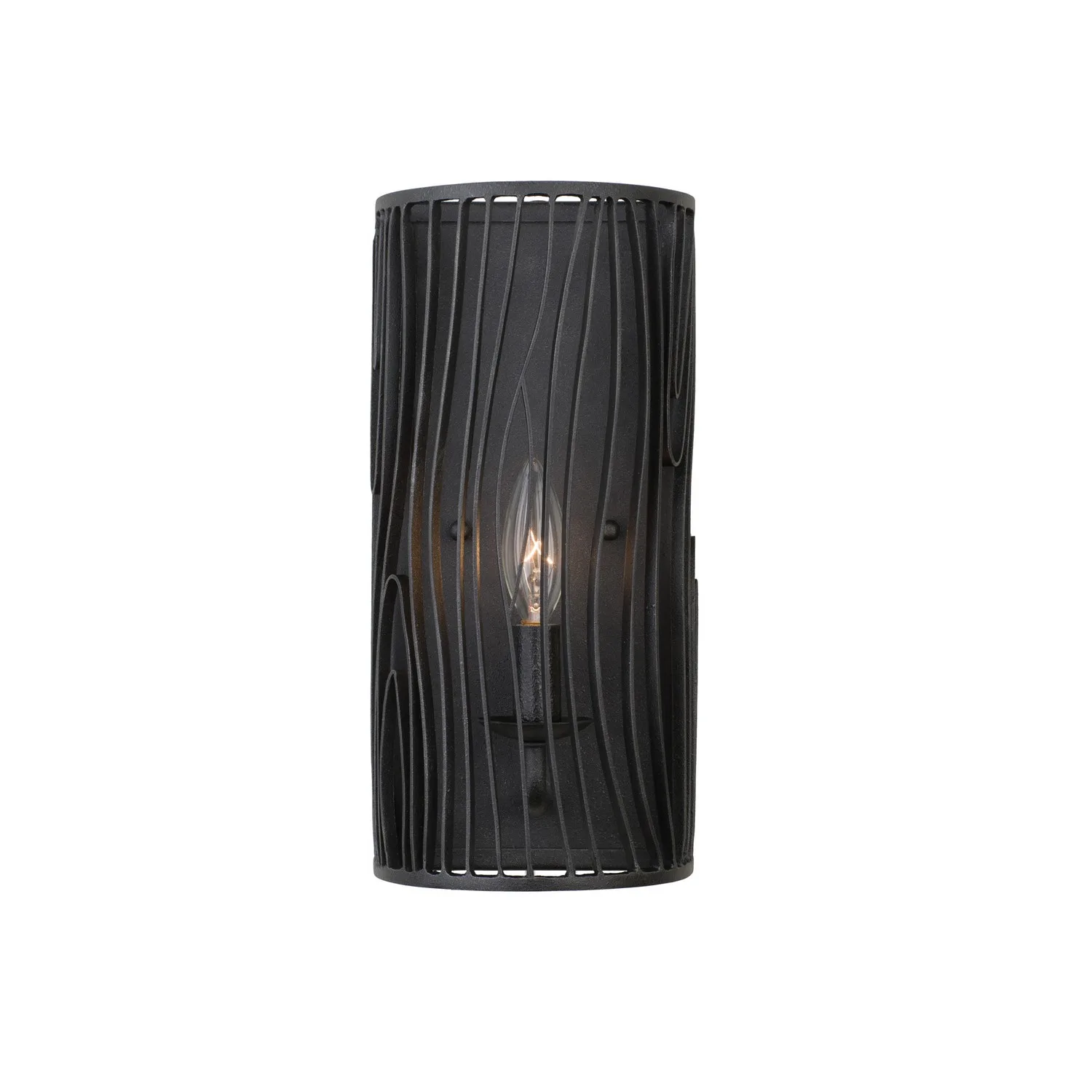 Morre One Light Wall Sconce in Black Iron