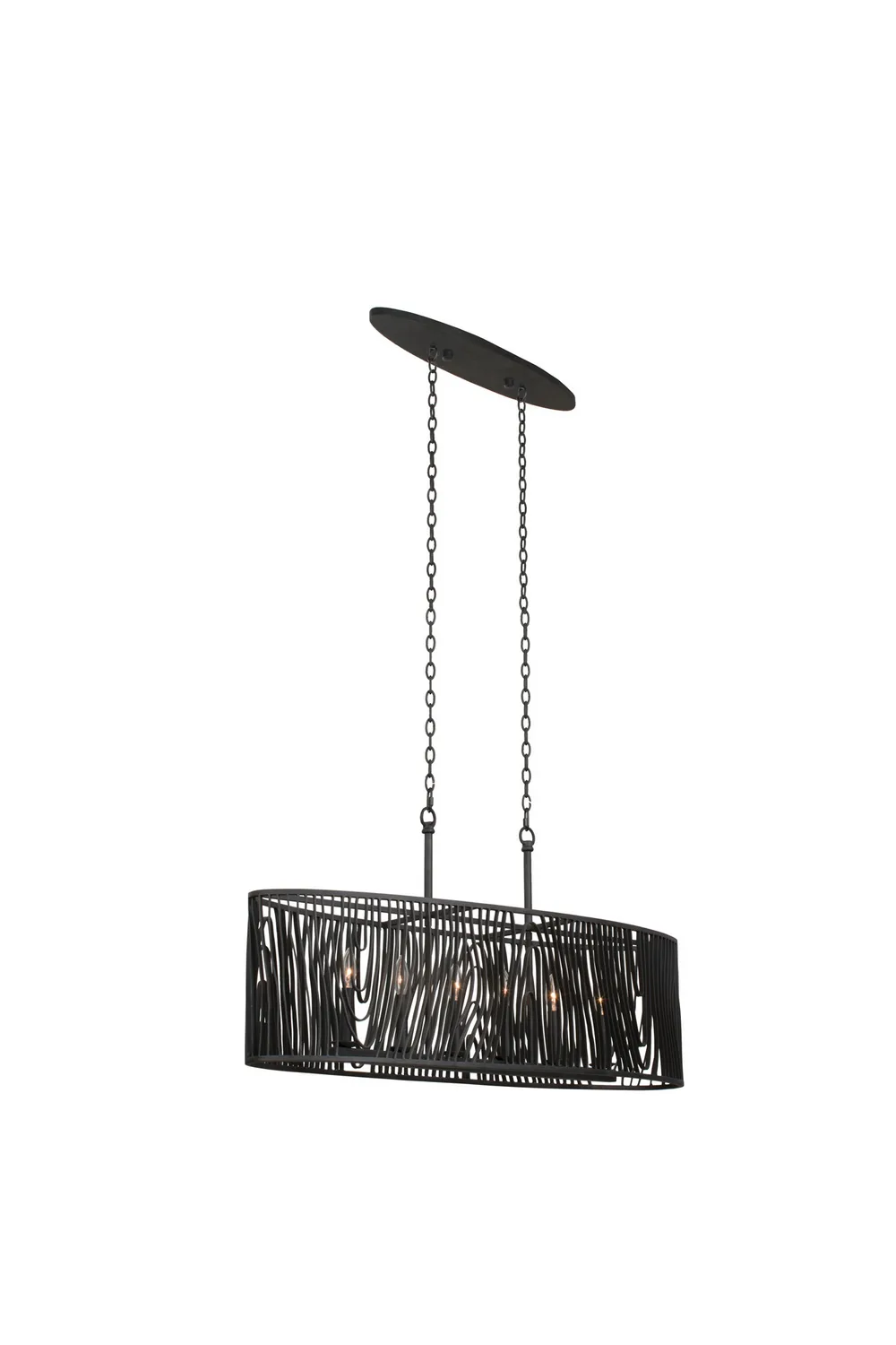 Morre Six Light Island Pendant in Black Iron
