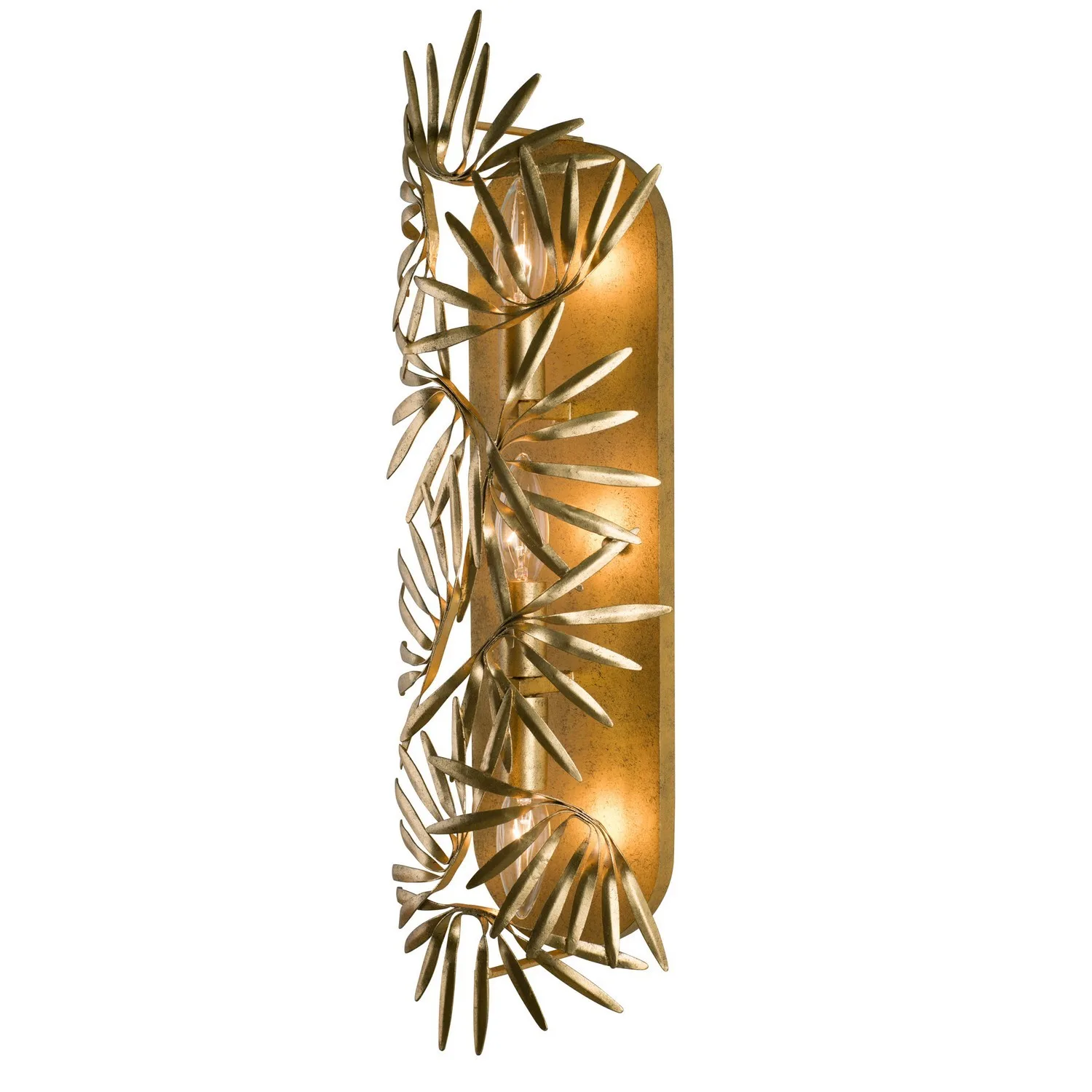 Jardin Three Light Wall Sconce in Oxidized Gold Leaf