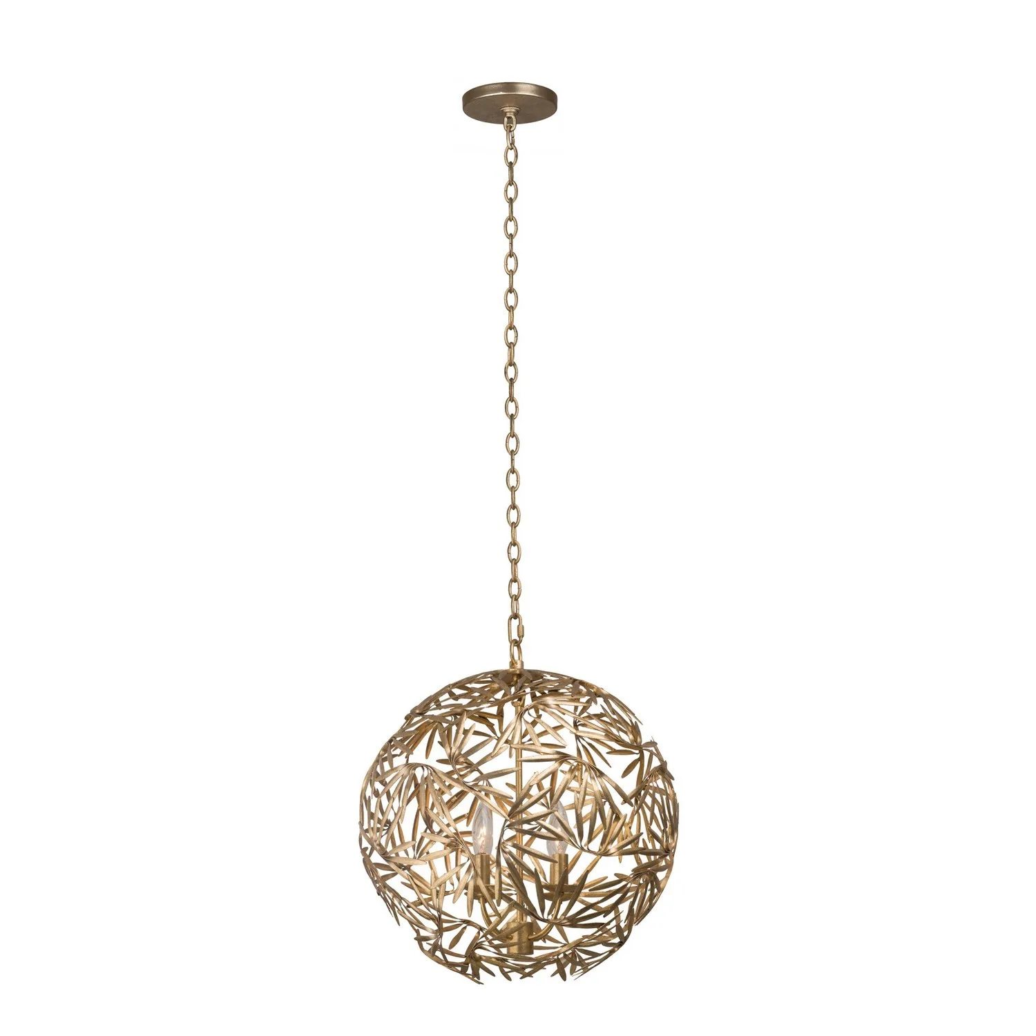 Jardin Four Light Pendant in Oxidized Gold Leaf