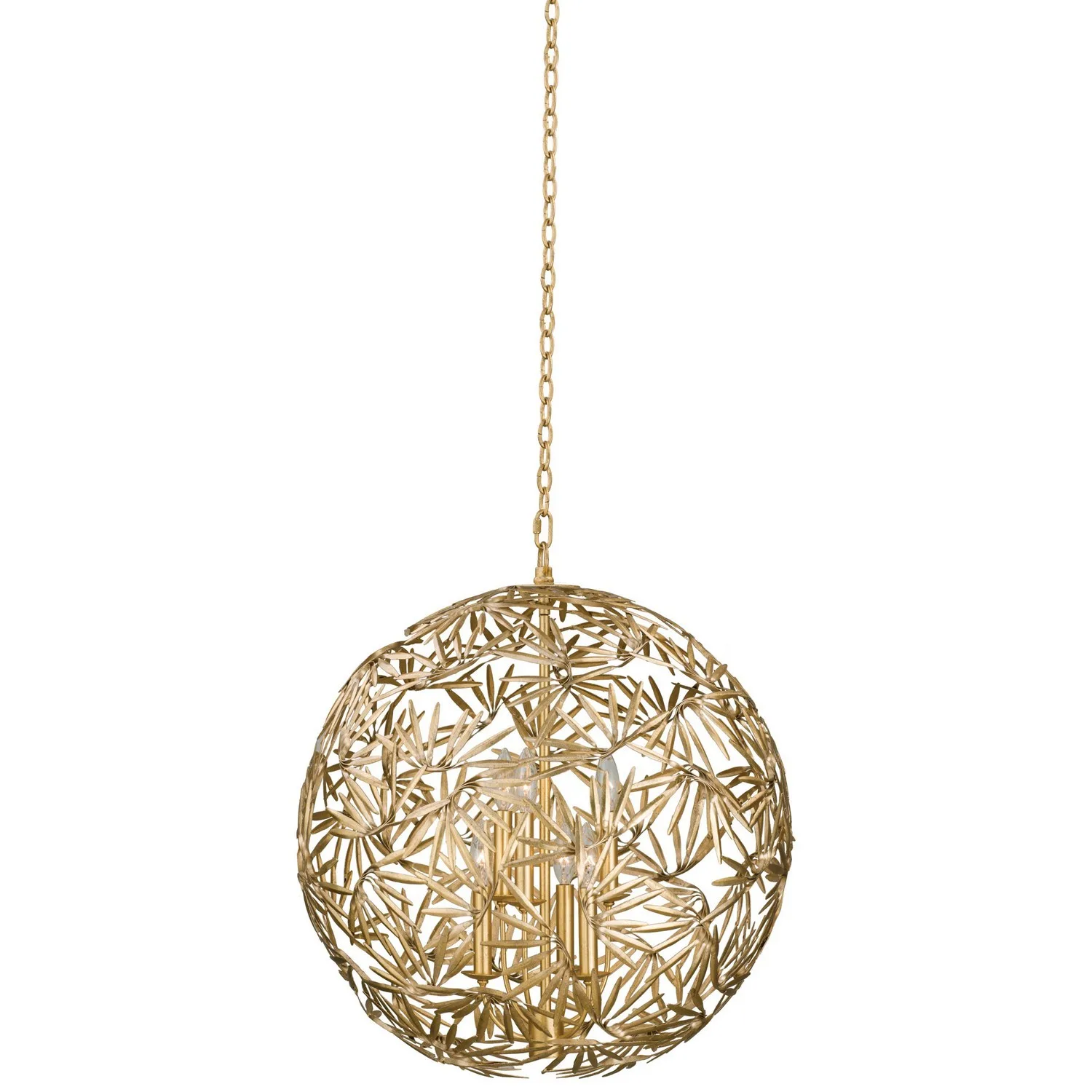 Jardin Six Light Pendant in Oxidized Gold Leaf