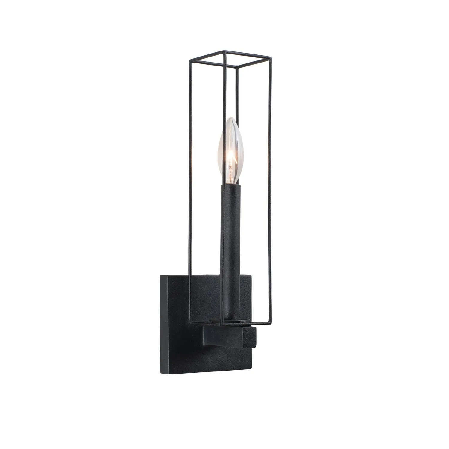 Allston One Light Wall Sconce in Black Iron