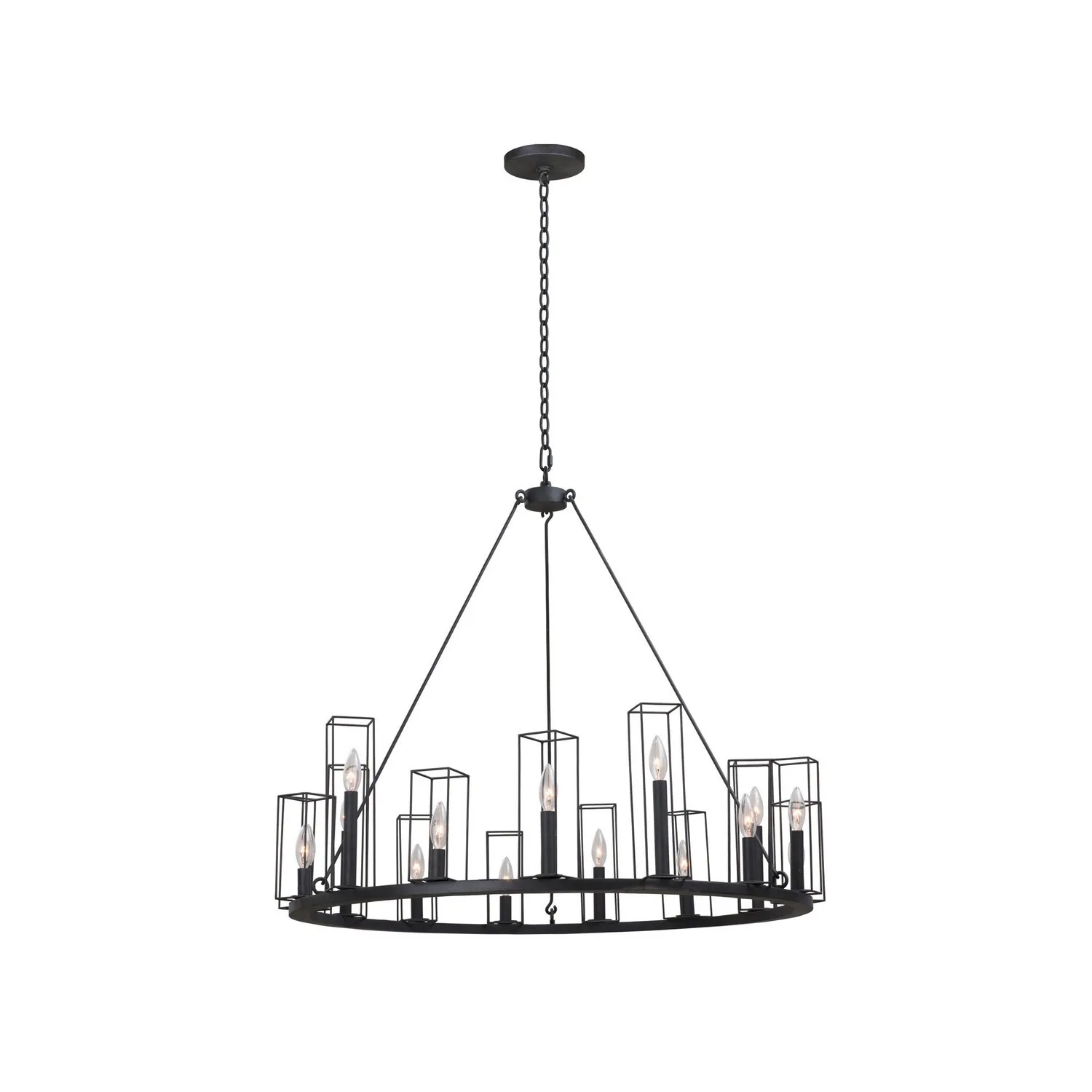 Allston 15 Light Chandelier in Black Iron