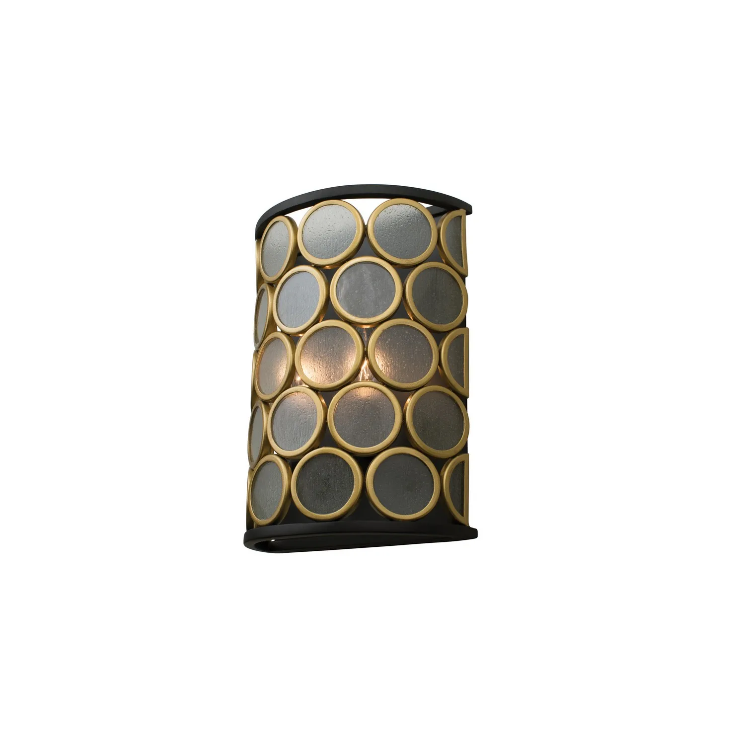 Corsa Two Light Wall Sconce in Matte Black w Gold