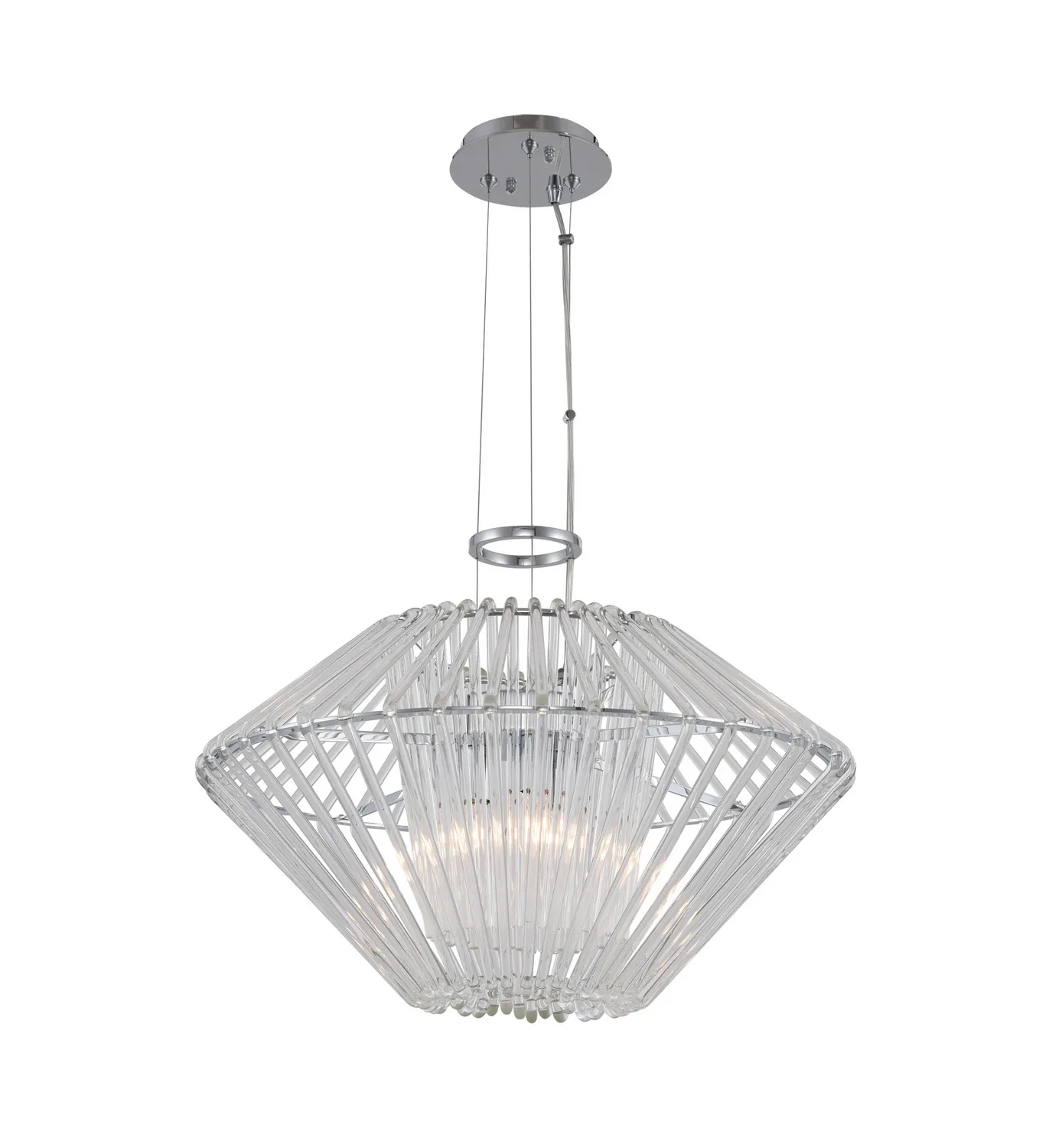 Taza Three Light Pendant in Chrome