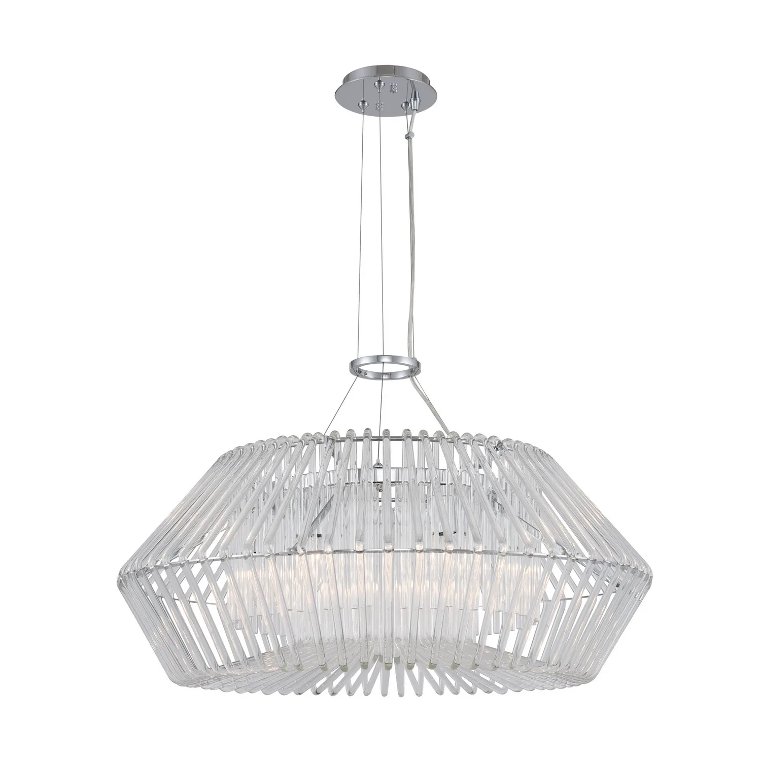 Taza Six Light Pendant in Chrome
