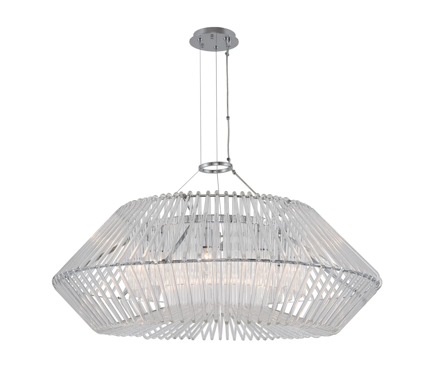 Taza Nine Light Pendant in Chrome
