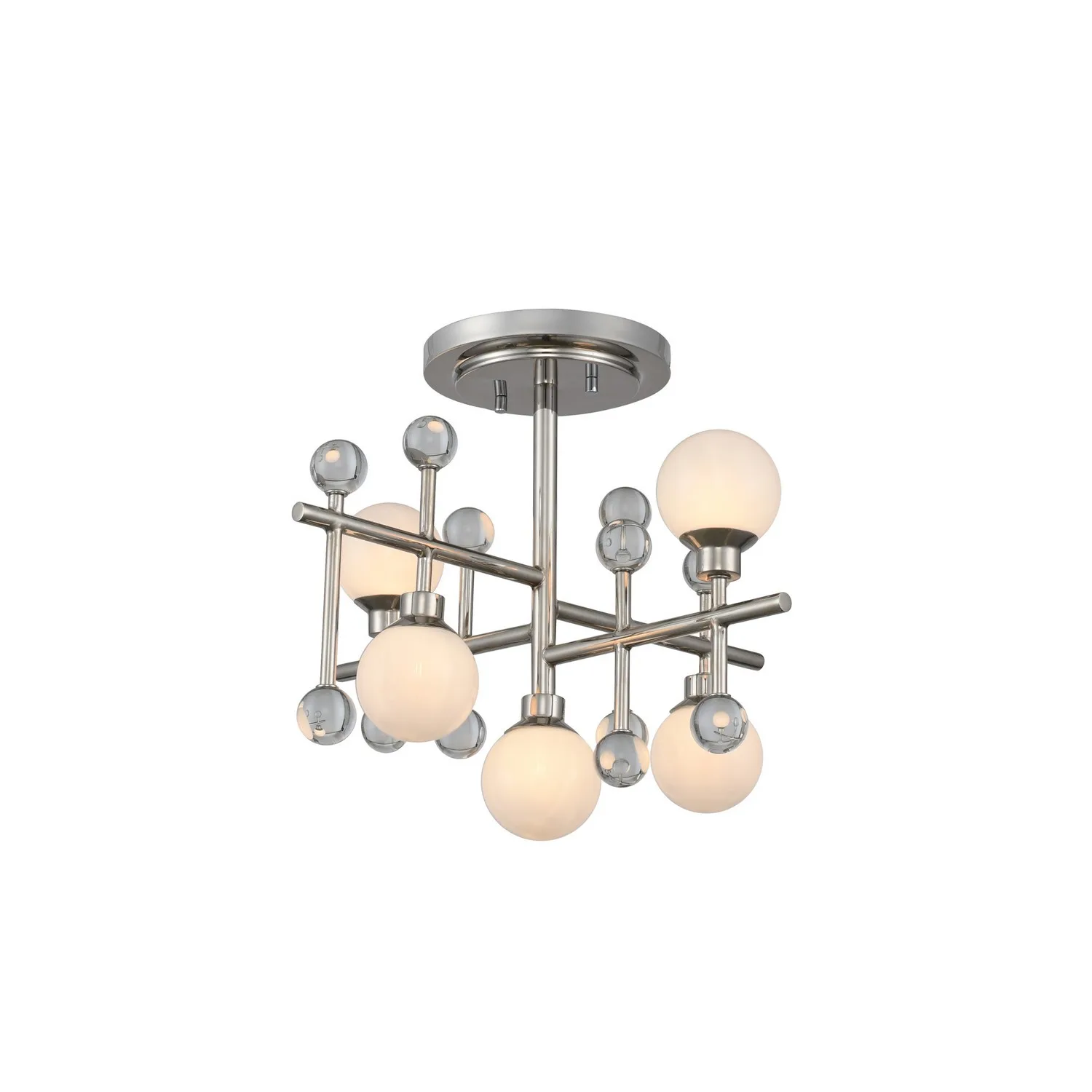 Mercer LED Semi Flush Mount in Polished Nickel