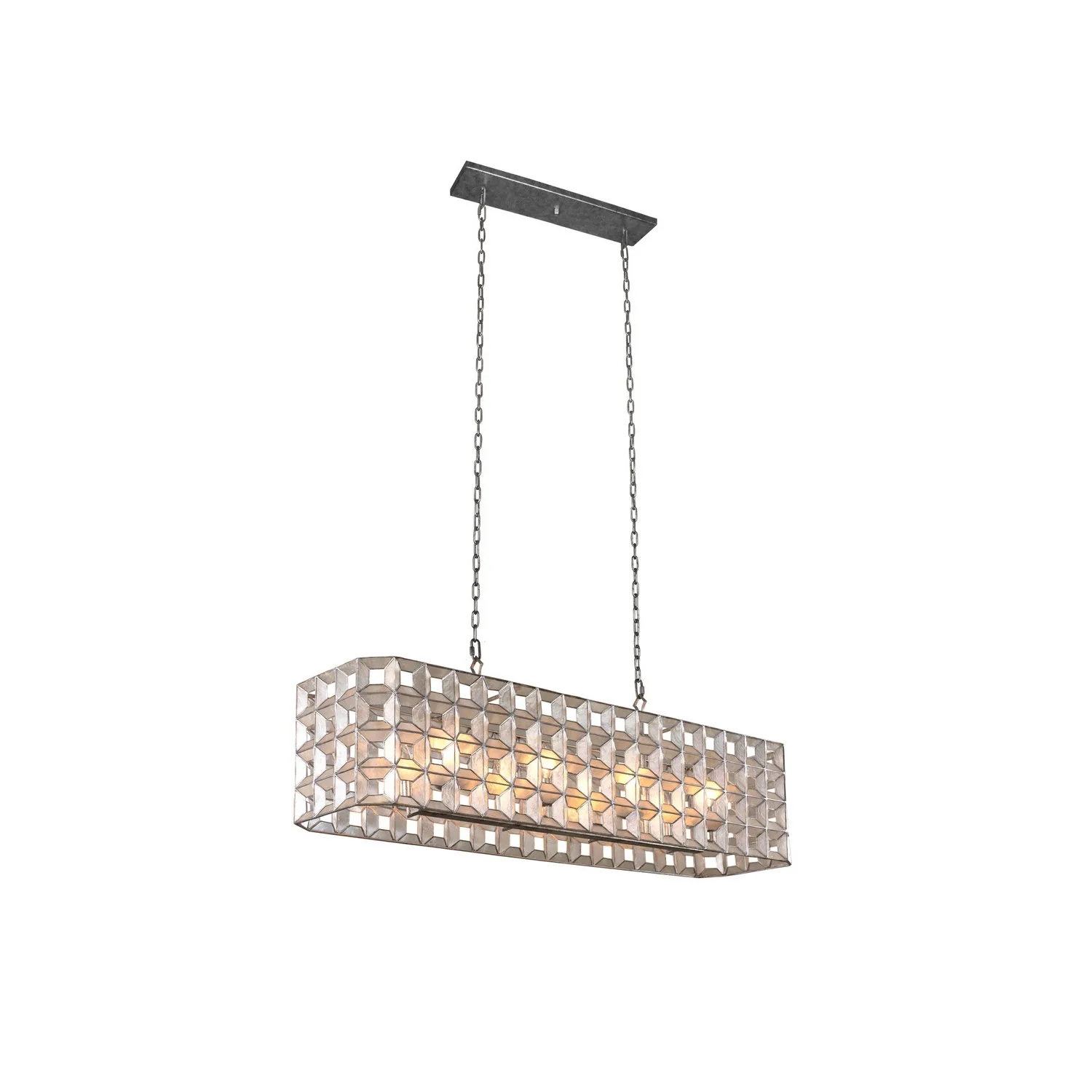 Prado Eight Light Island Pendant in Oxidized Silver Leaf