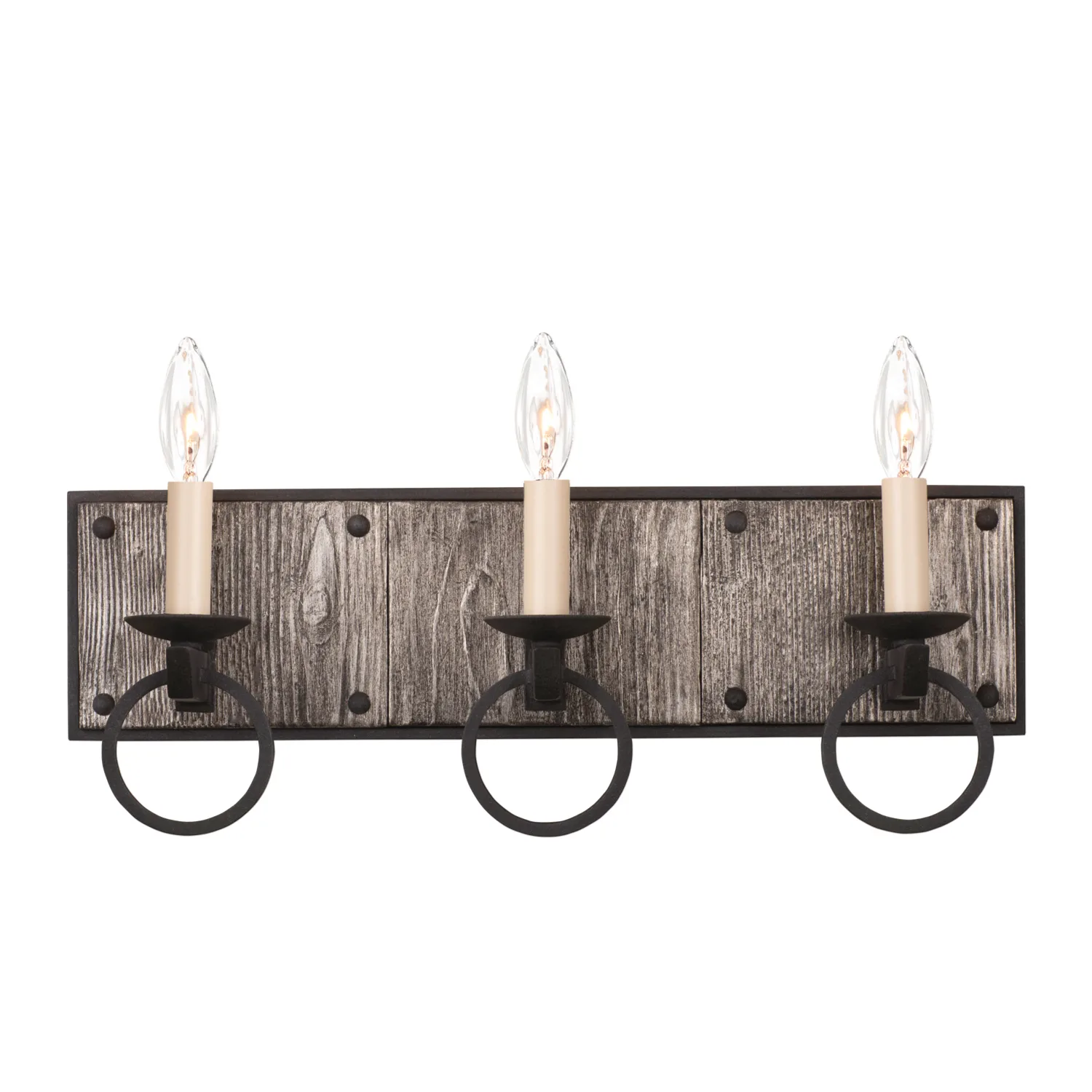 Laramie Three Light Bath in Black Iron