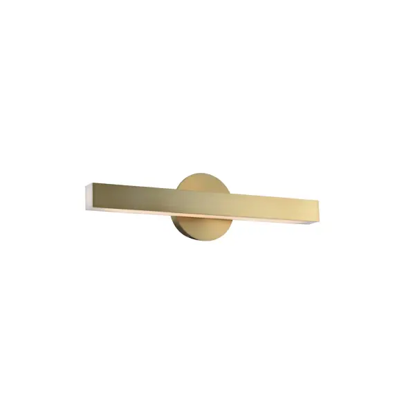 Kalco's Lavo Collection of Pendants elevates two basic geometric shapes and brings them to life using LEDs. Whether seen in its 28", 39" or 48" round or rectangular styles, Lavo's Winter Brass-finished, stainless steel surround provides a warm and contemporary glow. The ADA-compliant Wall Sconce is perfect for an entry, bath or hallway. Collection: Lavo Rooms: Entry, Bath, Vanity, Hall Finish: Winter Brass Width: 5.00" Height: 22.00" Length: 4.00" Weight: 6.00 lb Extension from Wall: 4.00" Wire: 7" Mounting Height: 11.00" Canopy: 5"x5" Bulbs Included Maximum Wattage: 10.00 W Bulb Type: LED Light Source: LED Light Output: 900.00 lm Color Temperature: 2700 K CRI: 80 Dimmable Voltage: 120.00 V Material: Stainless Steel, Acrylic Country of Origin: China Safety Listing: cETL Safety Rating: Dry ADA LED