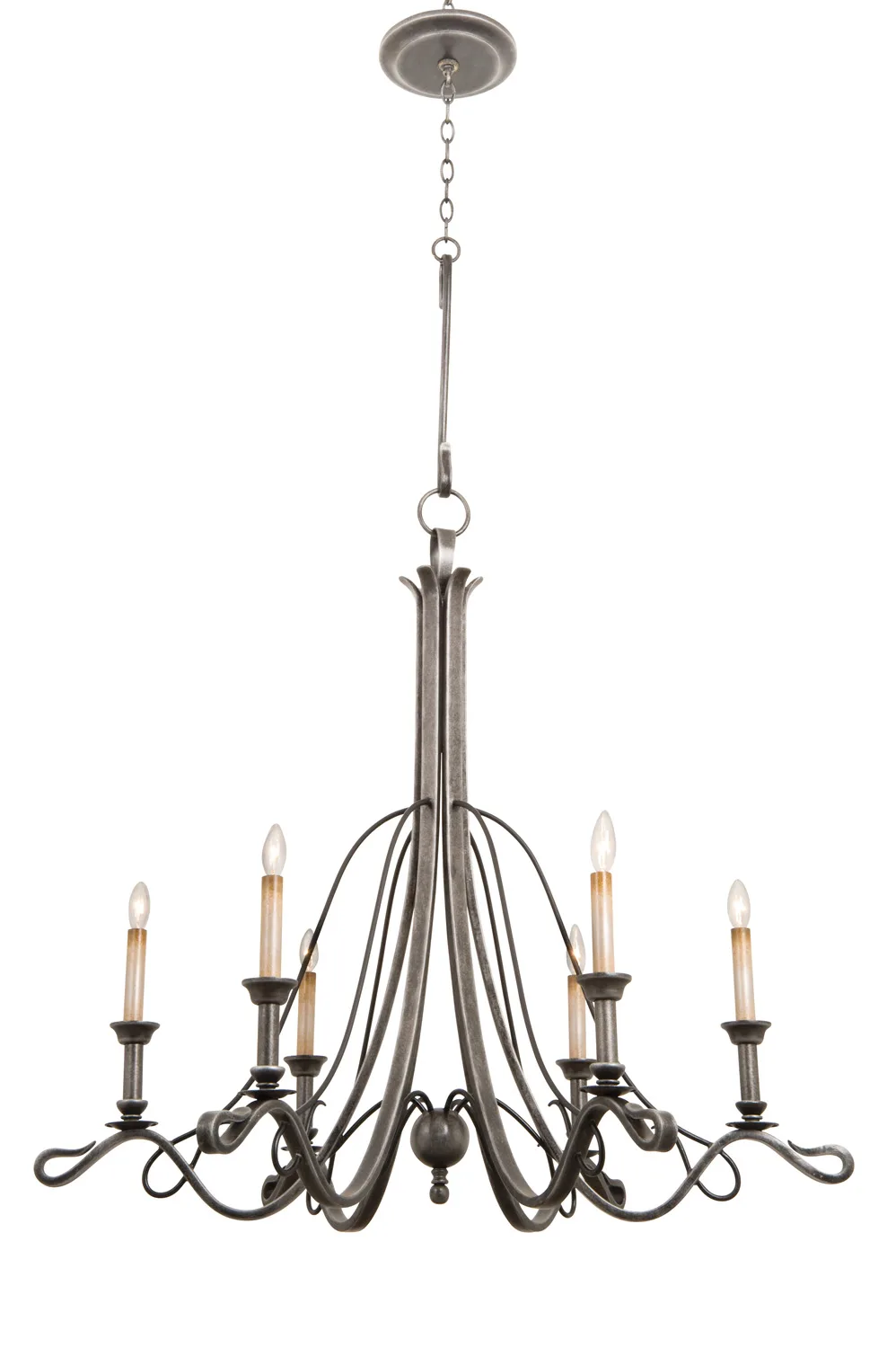 Keller Six Light Chandelier in Vintage Iron