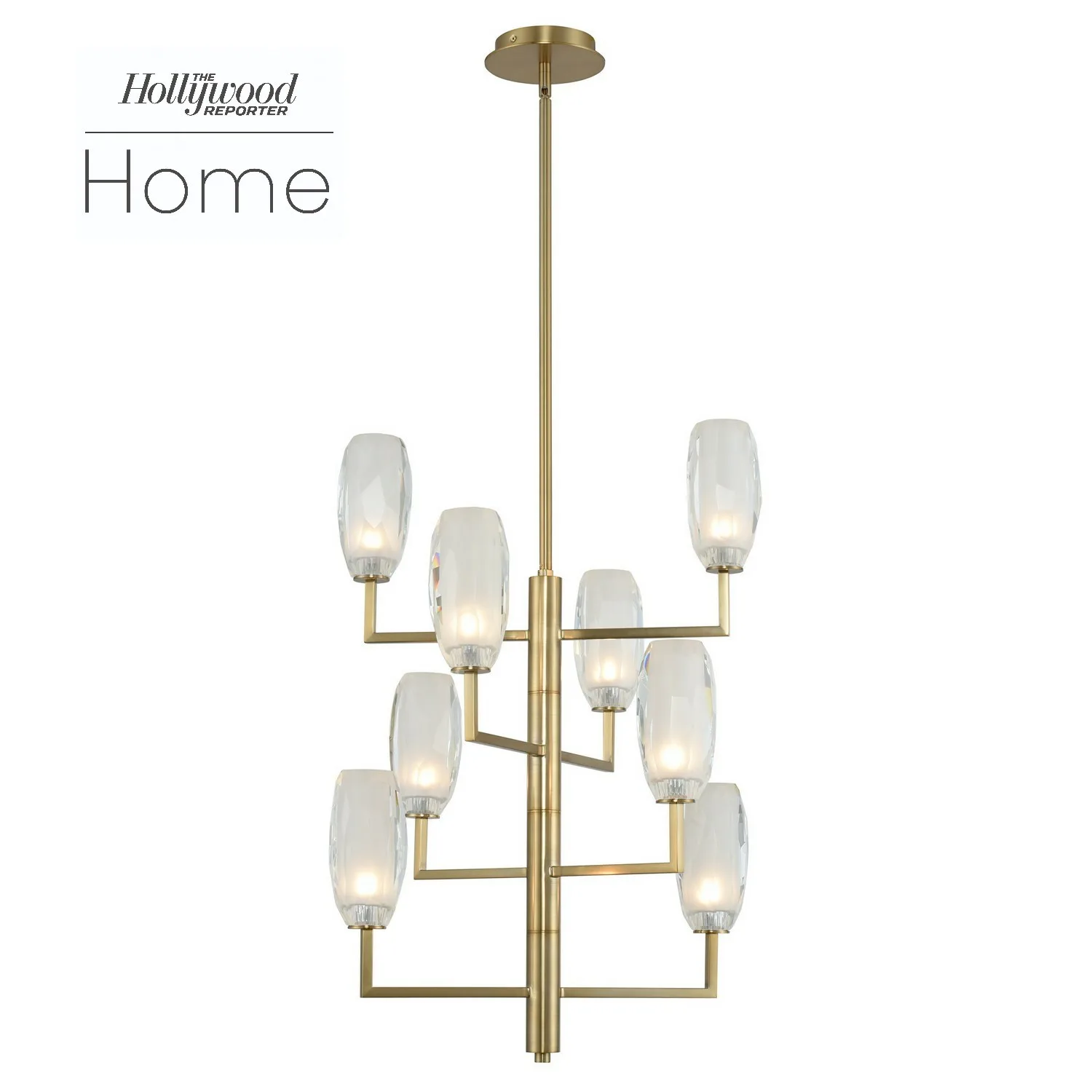 June LED Foyer Chandelier in Winter Brass