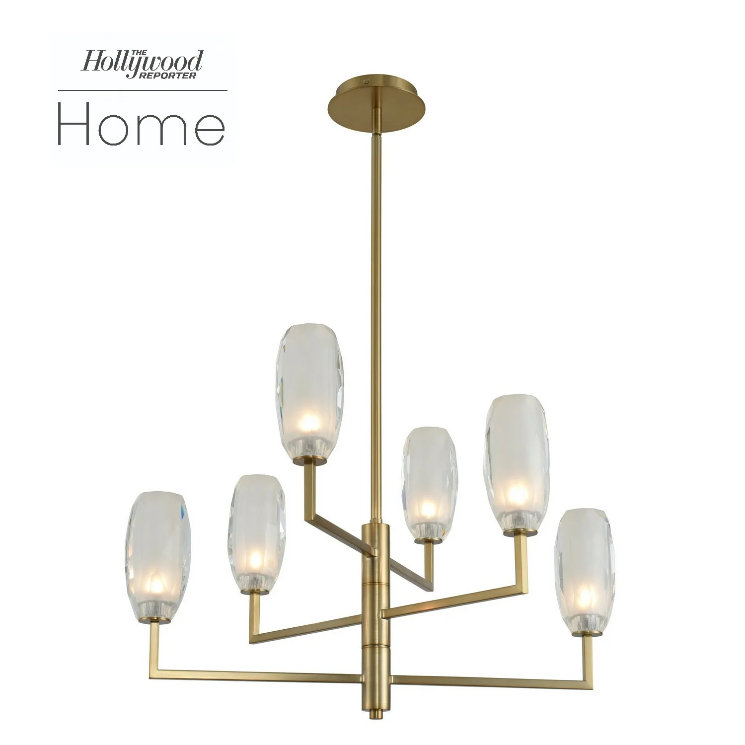 June LED Chandelier in Winter Brass