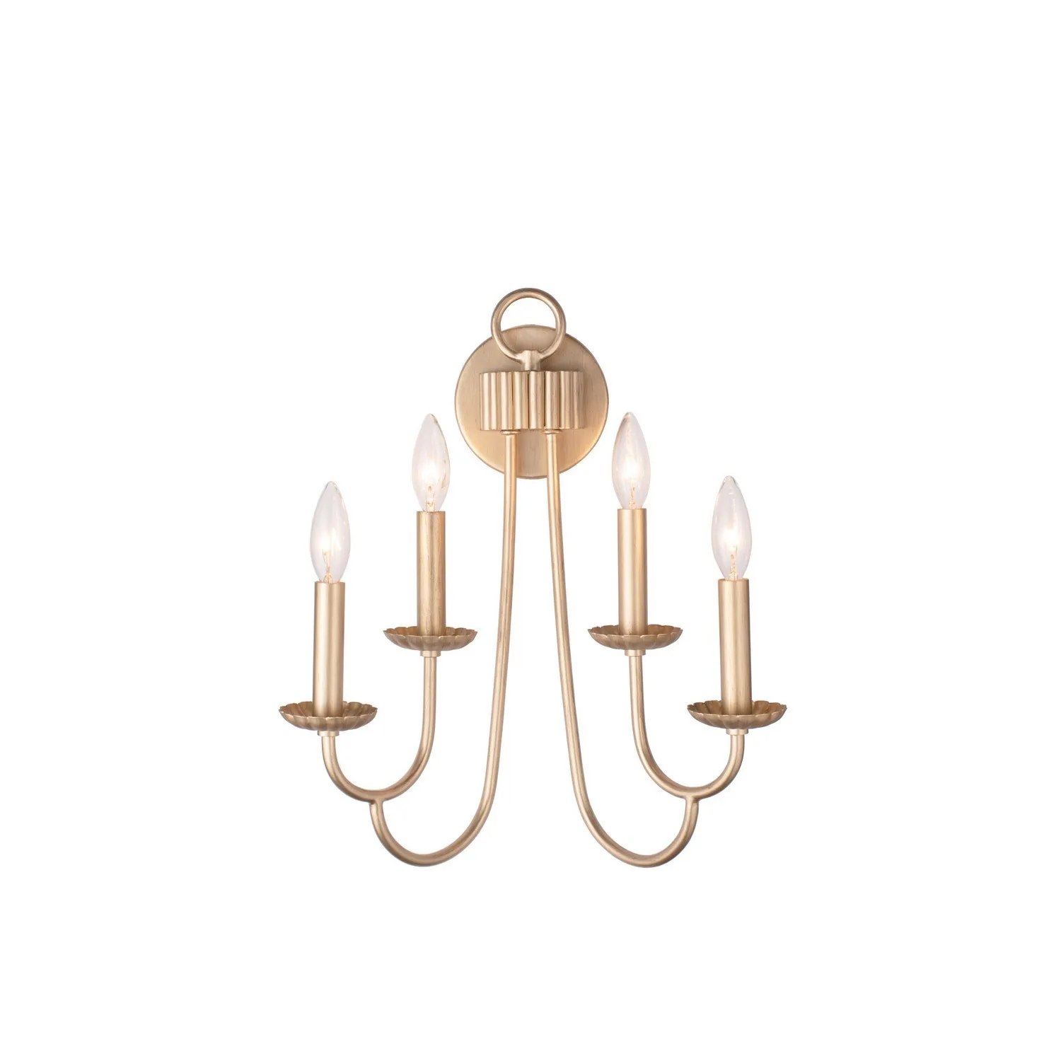 Kiera Four Light Wall Sconce in Modern Gold