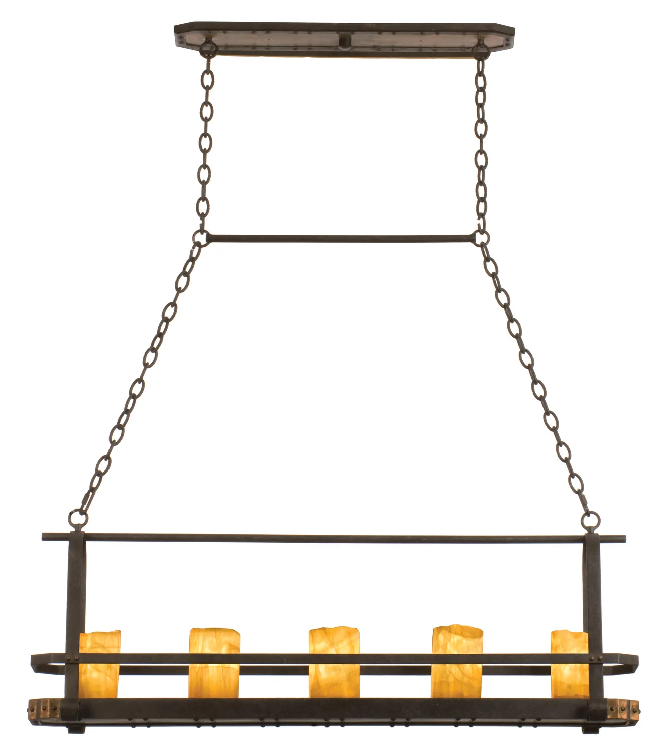 Cordova Five Light Island Pendant in Natural Iron