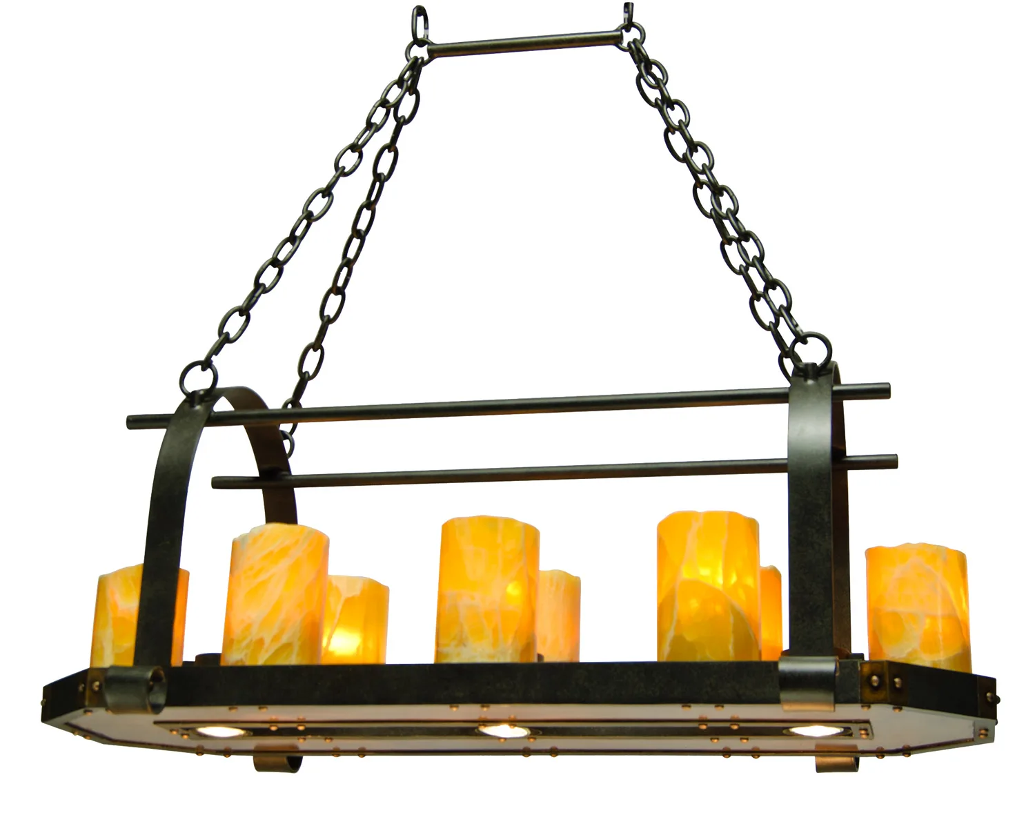 Cordova 11 Light Island Pendant in Natural Iron