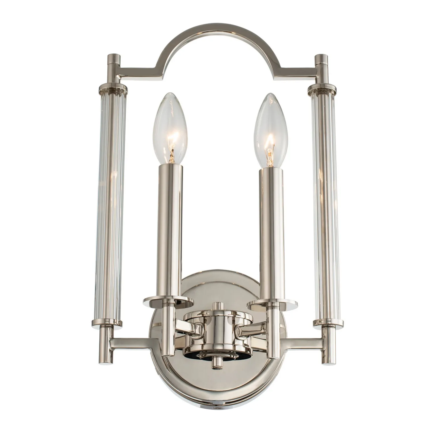 Provence Two Light Wall Sconce in Polished Nickel