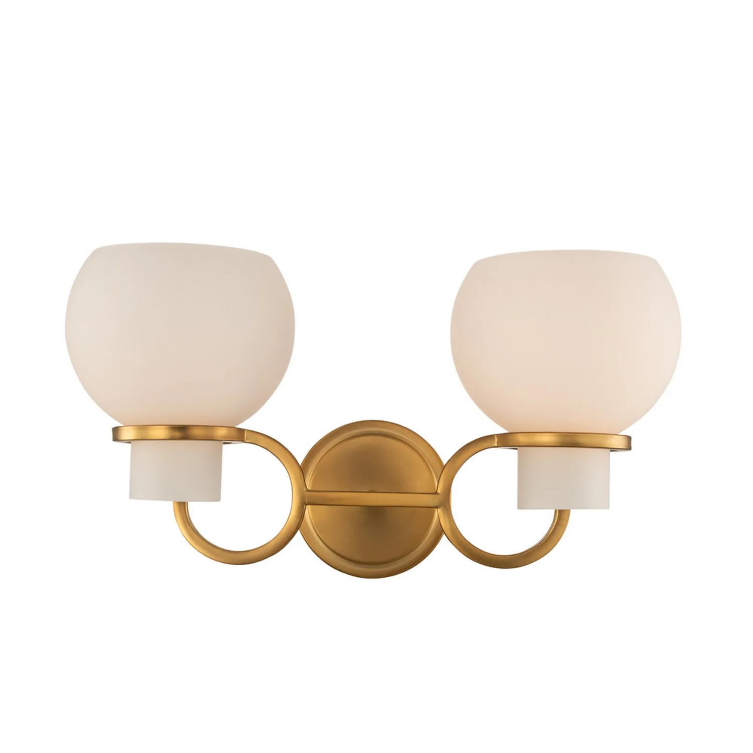 Ascher Two Light Wall Sconce in Winter Brass