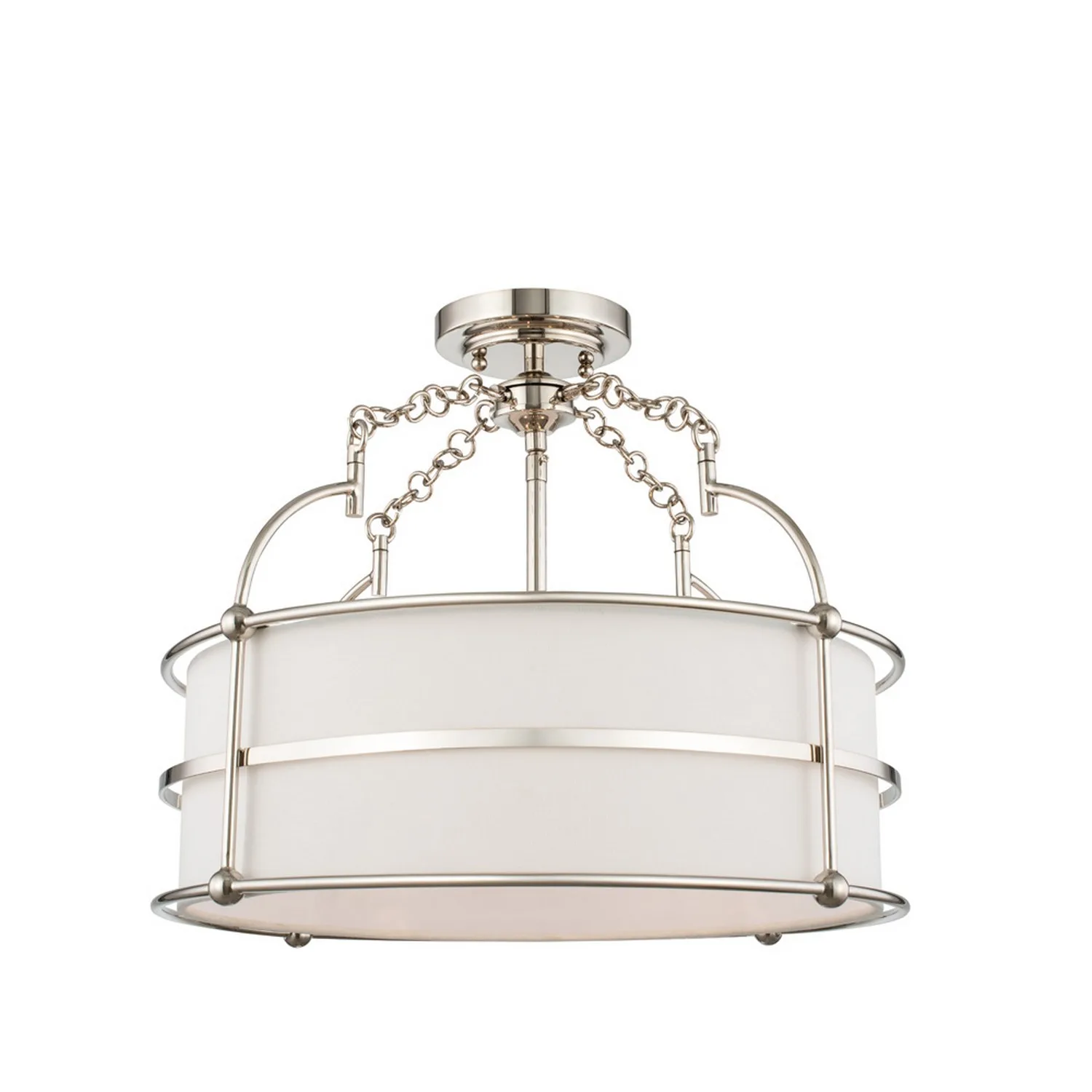 Carson Five Light Convertible Pendant / Semi Flush in Polished Nickel