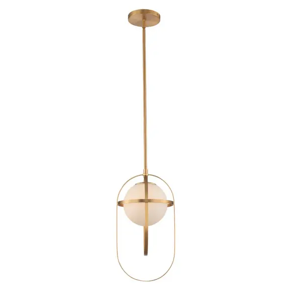 The Lennox is a modern globe pendant available in three finish options, Polished Nickel (PN), New Brass (NB) and Matte Black (MB). The Lennox Collection is a great option for kitchen islands and counters. Collection: Lennox Rooms: Kitchen, Office, Hall, Bed Finish: New Brass Glass: White Opal Glass Width: 9.00" Height: 27.00" Length: 9.00" Weight: 5.00 lb Wire: 96" Rod: (1) 6", (1) 12", (1) 24" Canopy: 6"x1" Number of Bulbs: 1 Maximum Wattage: 40.00 W Bulb Type: E12 Bulb Base: E12 Candelabra Dimmable Voltage: 120.00 V Material: Steel, Glass Country of Origin: China Safety Listing: cETL Safety Rating: Dry