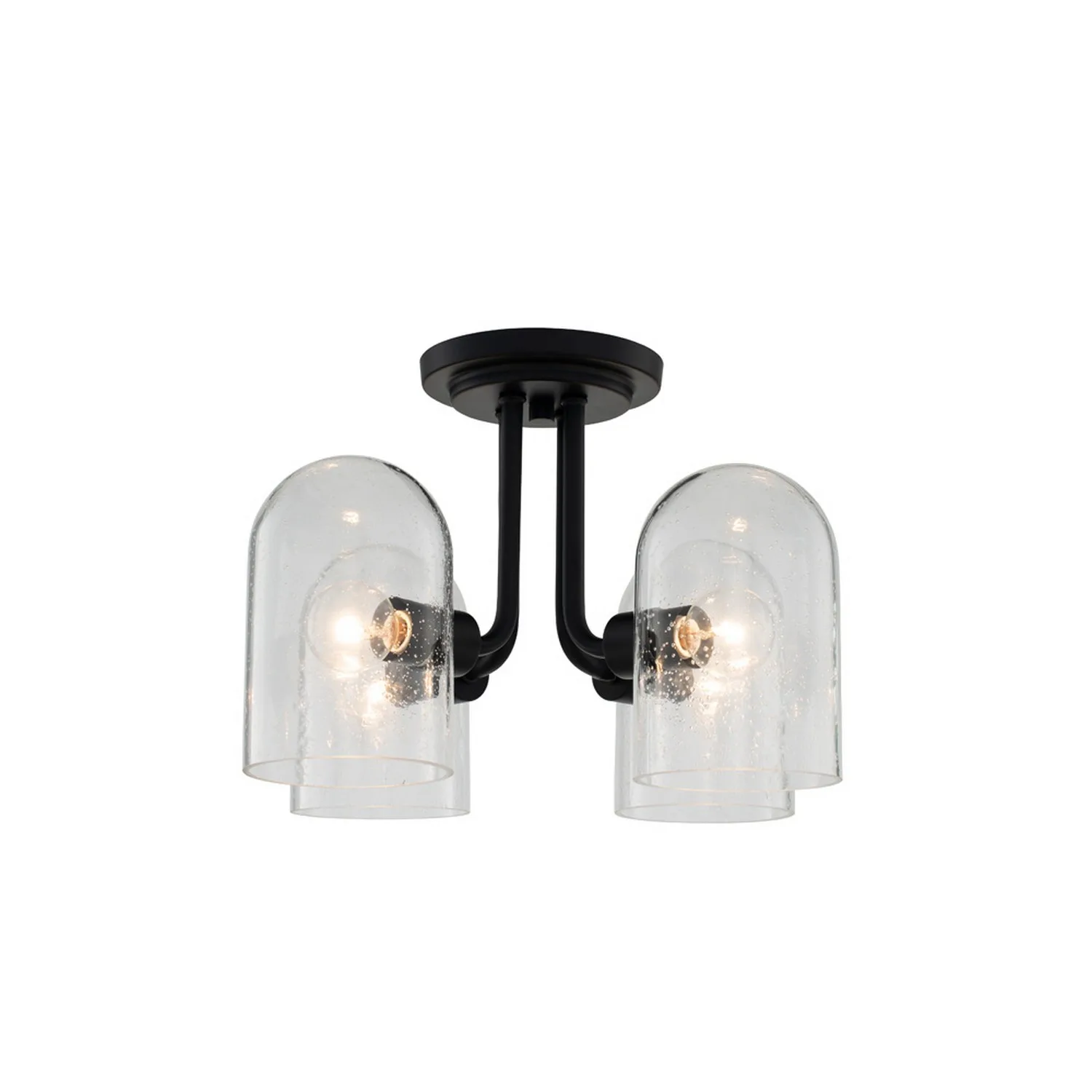 Cupola Four Light Semi Flush Mount in Matte Black