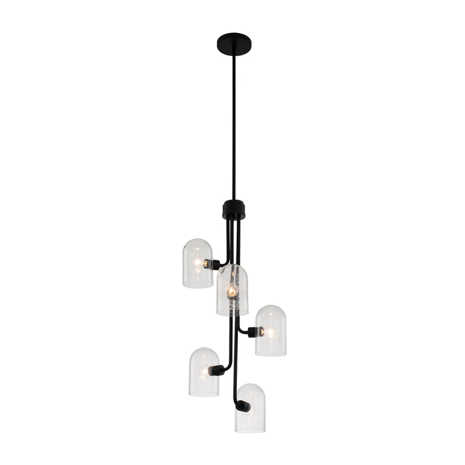 Cupola Five Light Foyer Pendant in Matte Black
