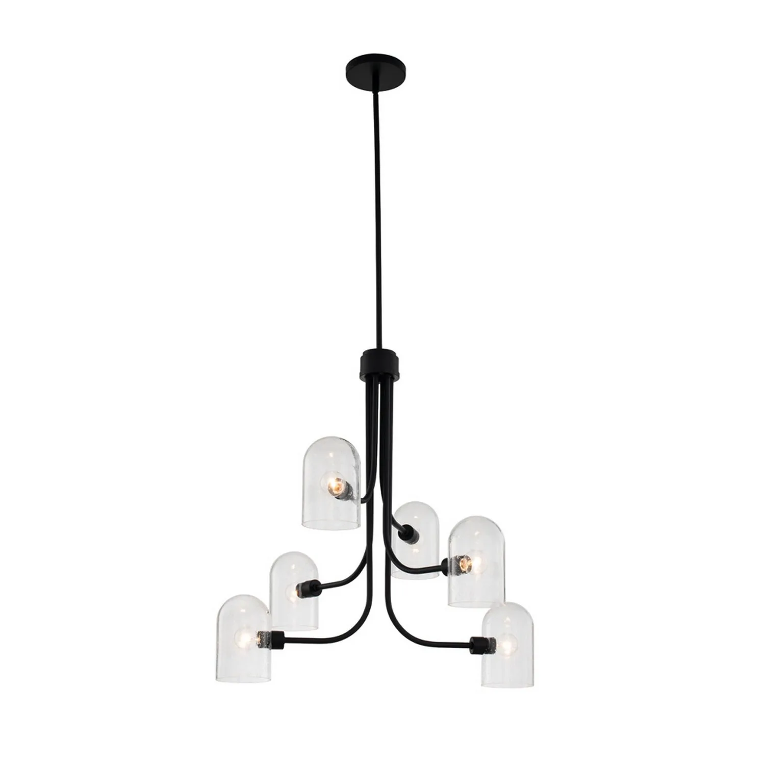 Cupola Six Light Chandelier in Matte Black
