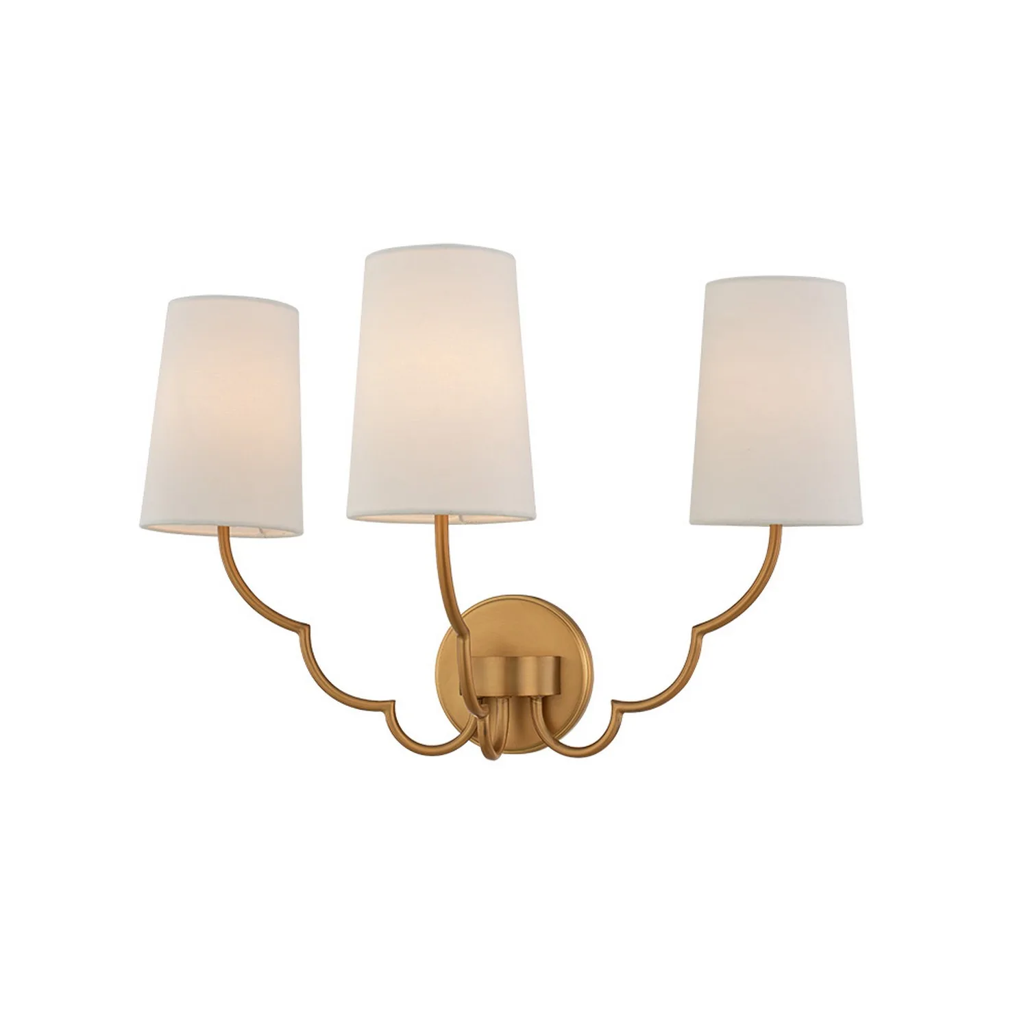 Sophia Three Light Wall Sconce in New Brass