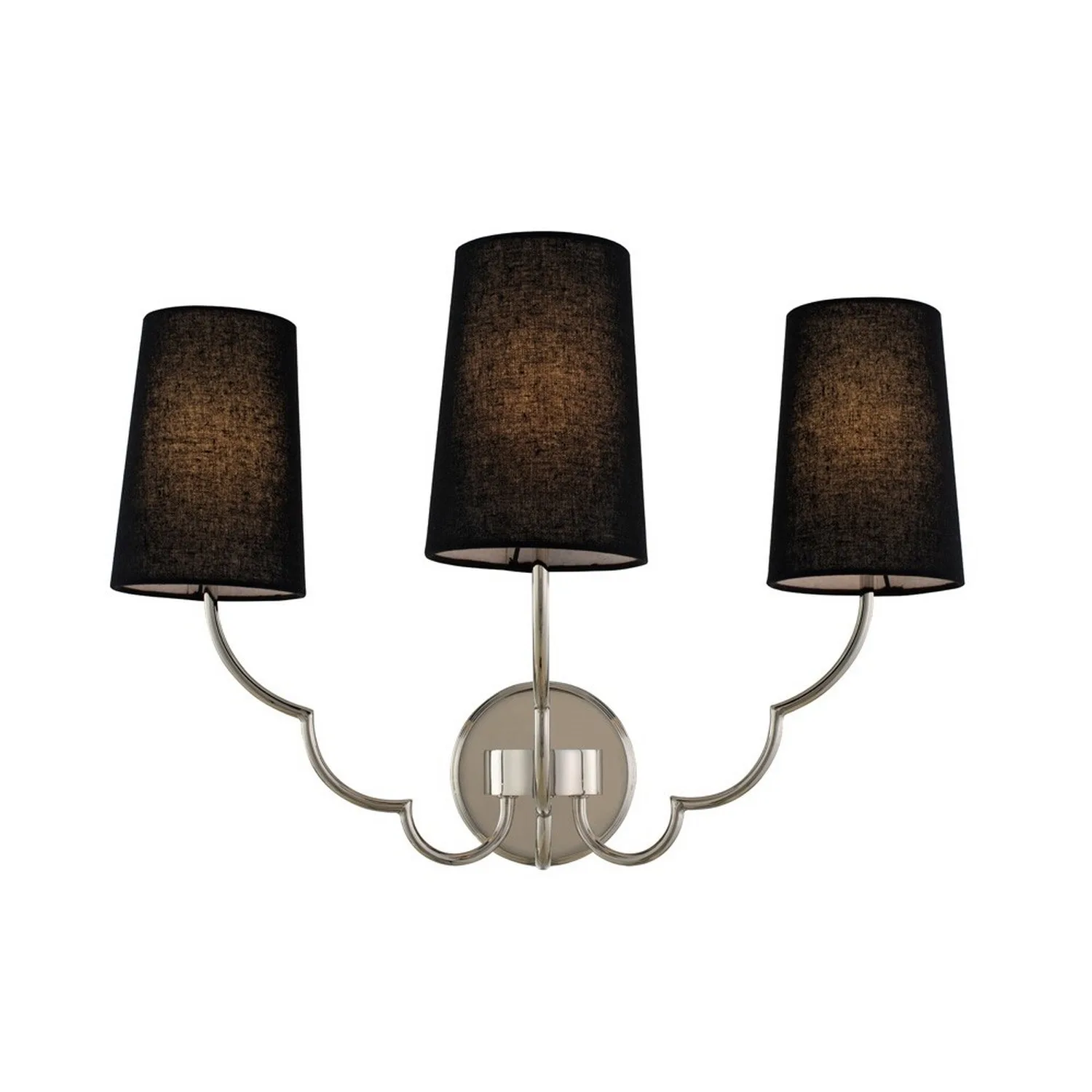 Sophia Three Light Wall Sconce in Polished Nickel