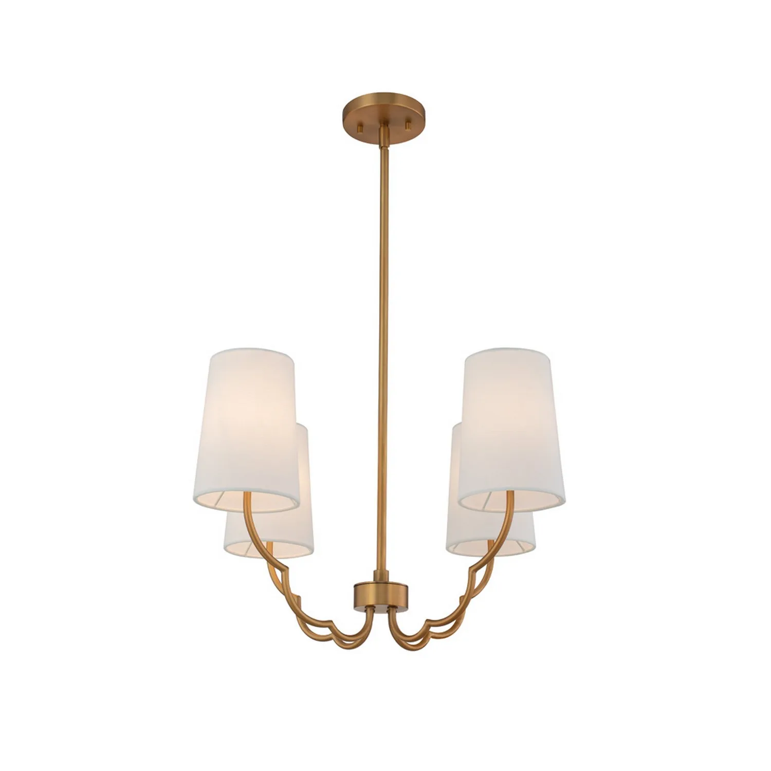 Sophia Four Light Chandelier in New Brass