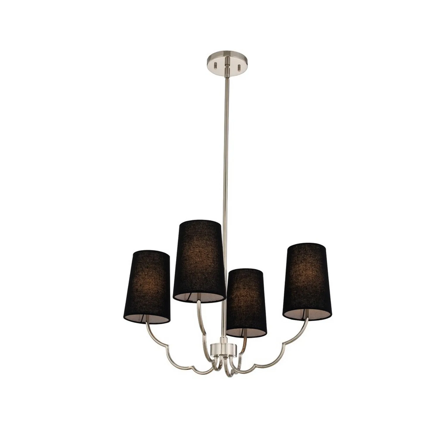 Sophia Four Light Chandelier in Polished Nickel