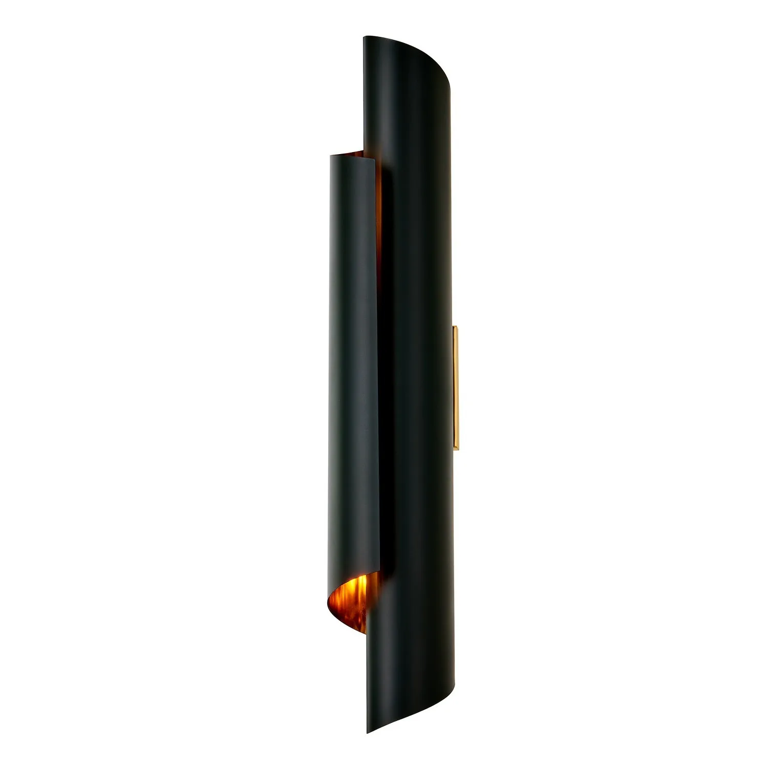 Piaga Two Light Wall Sconce in Matte Black and Polished Brass
