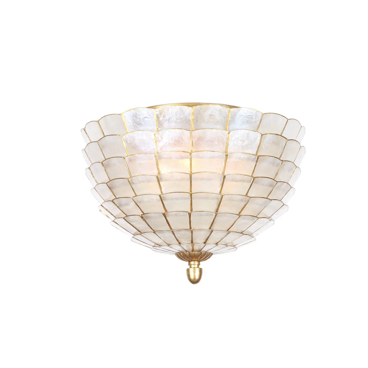 Samal Three Light Flush Mount in Oxidized Gold Leaf