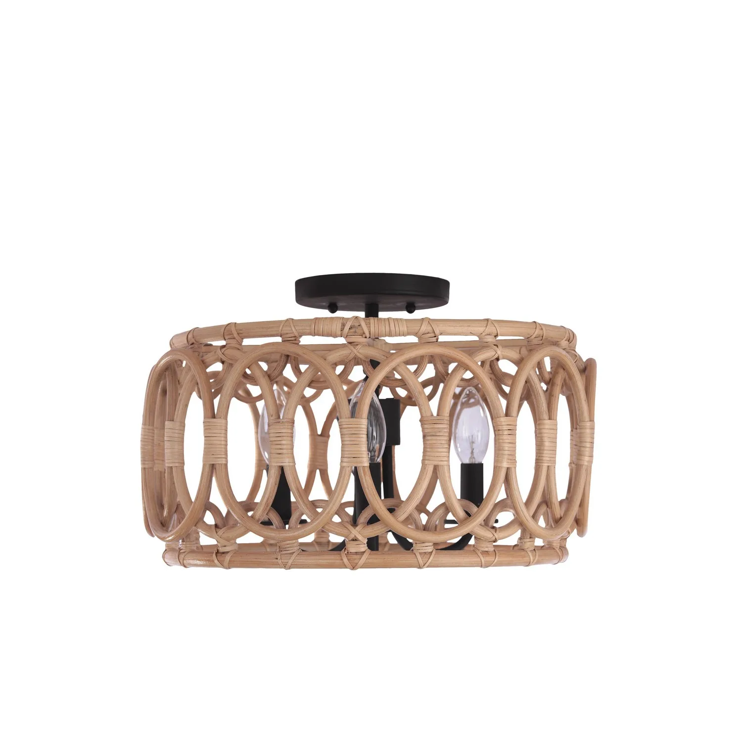 Tablas Three Light Semi Flush Mount in Matte Black