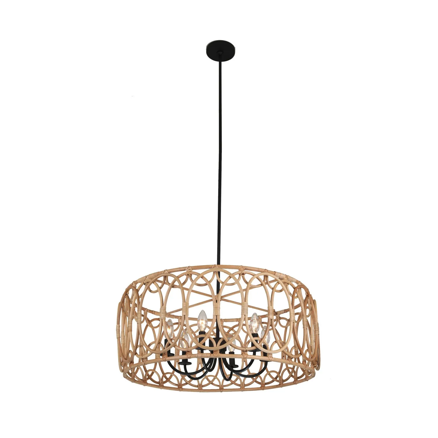 Tablas Six Light Pendant in Matte Black