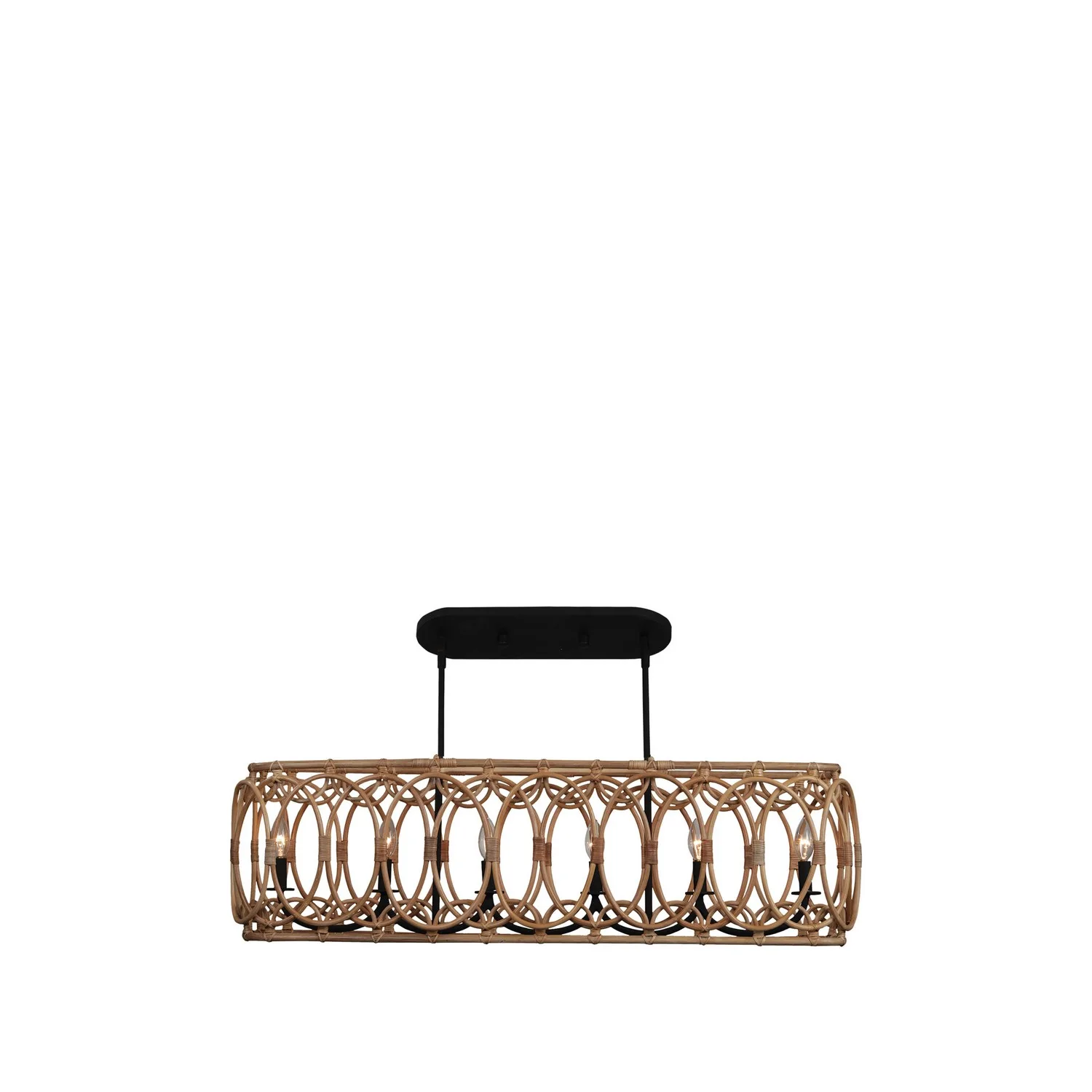 Tablas Six Light Island Pendant in Matte Black