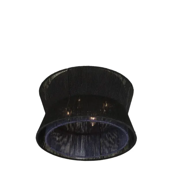 Handmade woven jute shades are transformed with black and blue dye in the Madura collection, which brings an edge to an organic style. These fixtures, which can be a statement or blend into a room's decor, feature a matte black finish on the frame and cast a warm glow on the walls around it. Collection: Madura Finish: Matte Black Width: 16.00" Height: 10.00" Length: 16.00" Weight: 10.00 lb Wire: 12" Canopy: 13"x1" Number of Bulbs: 4 Maximum Wattage: 40.00 W Bulb Type: E12 Bulb Base: E12 Candelabra Dimmable Voltage: 120.00 V Material: Steel, Natural Jute Country of Origin: Philippines Safety Listing: cETL Safety Rating: Dry