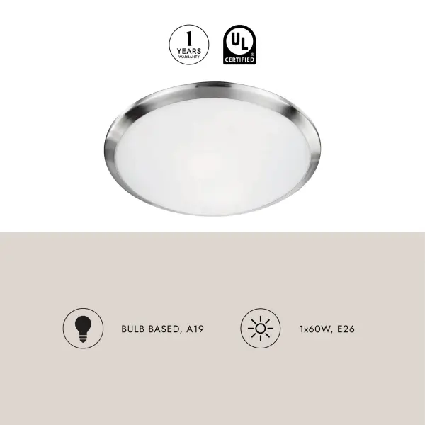 Malta 12" Flush Mount in Brushed Nickel - Image 7