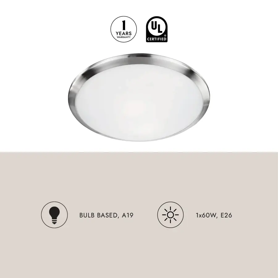 Malta 12" Flush Mount in Brushed Nickel - Image 7