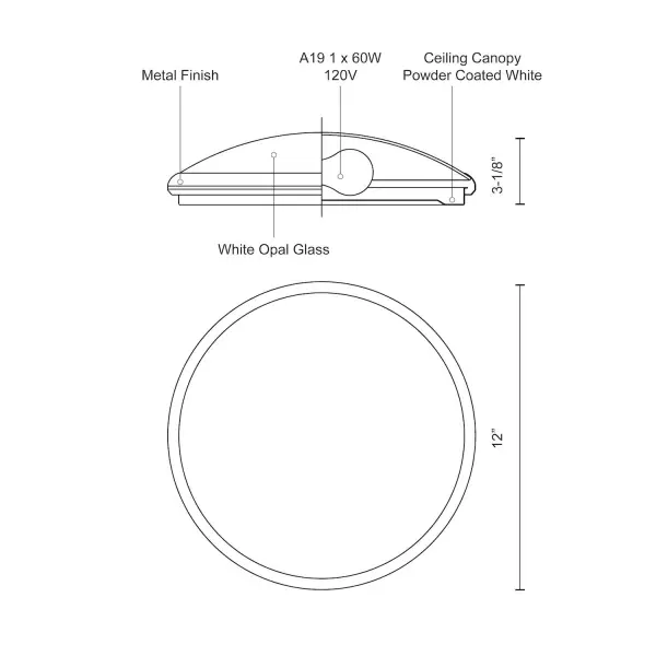 Malta 12" Flush Mount in Brushed Nickel - Image 9