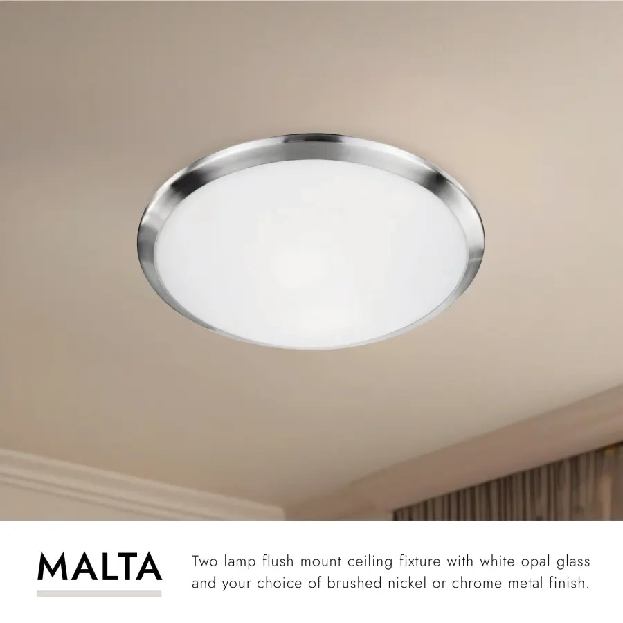 Malta 15-Inch Flush Mount in Brushed Nickel - Image 6