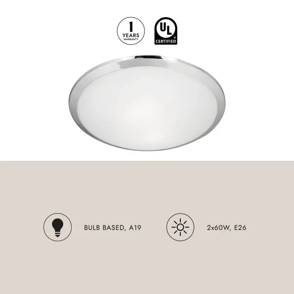Malta 15-Inch Flush Mount in Brushed Nickel - Image 7