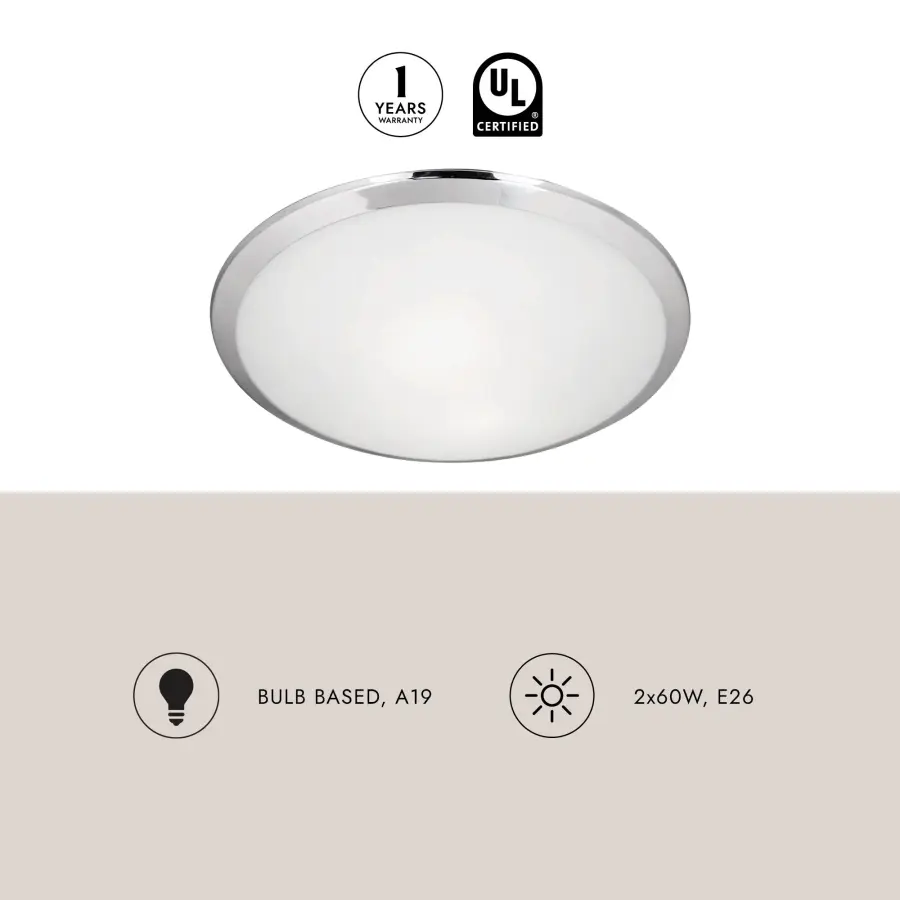 Malta 15-Inch Flush Mount in Brushed Nickel - Image 7