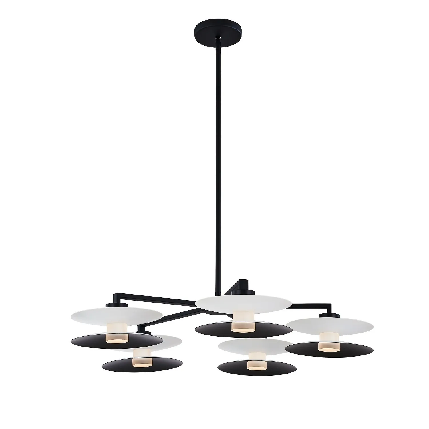Fresno LED Chandelier in White and Matte Black